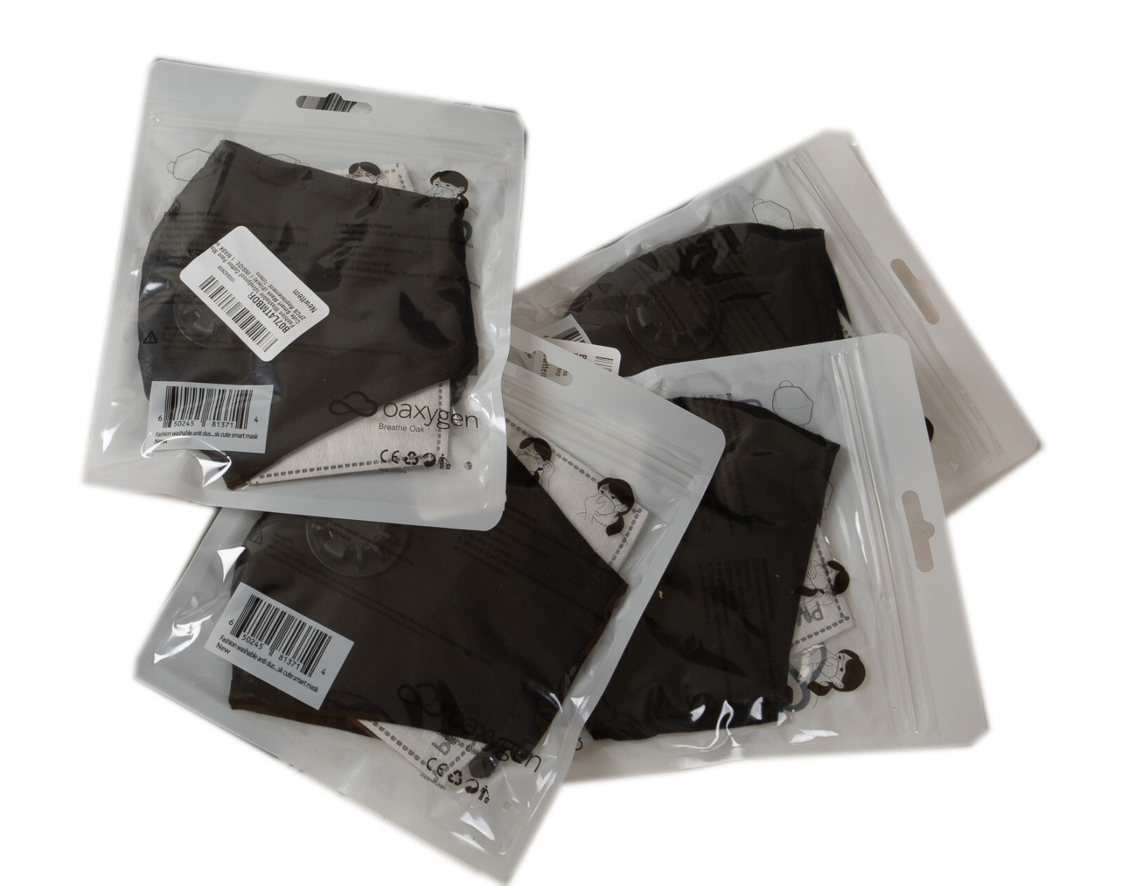 Oaxygen Face Masks Protective Comfort Lot 4 PM2.5 Dust Bacteria Filter(JSF6)