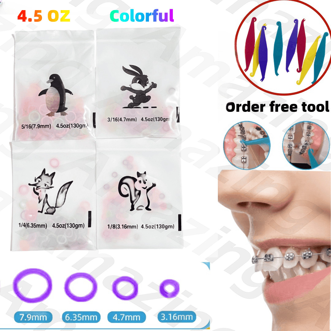 20Packs 4.5OZ ORMCO Zoo Dental Orthodontic Elastics Color Ligatures Ties Bands