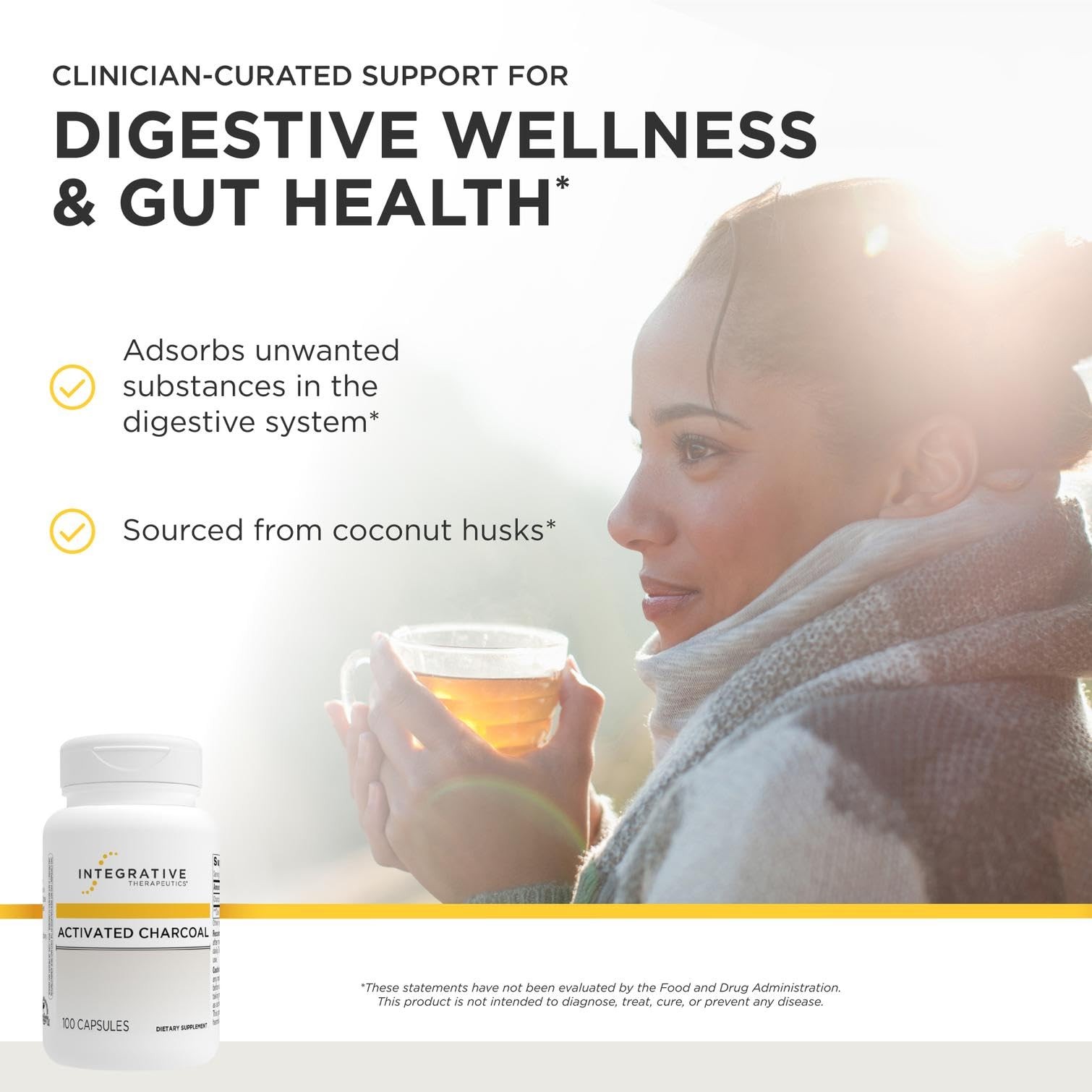Integrative Therapeutics Activated Charcoal – Digestive 100 Count (Pack of 1)
