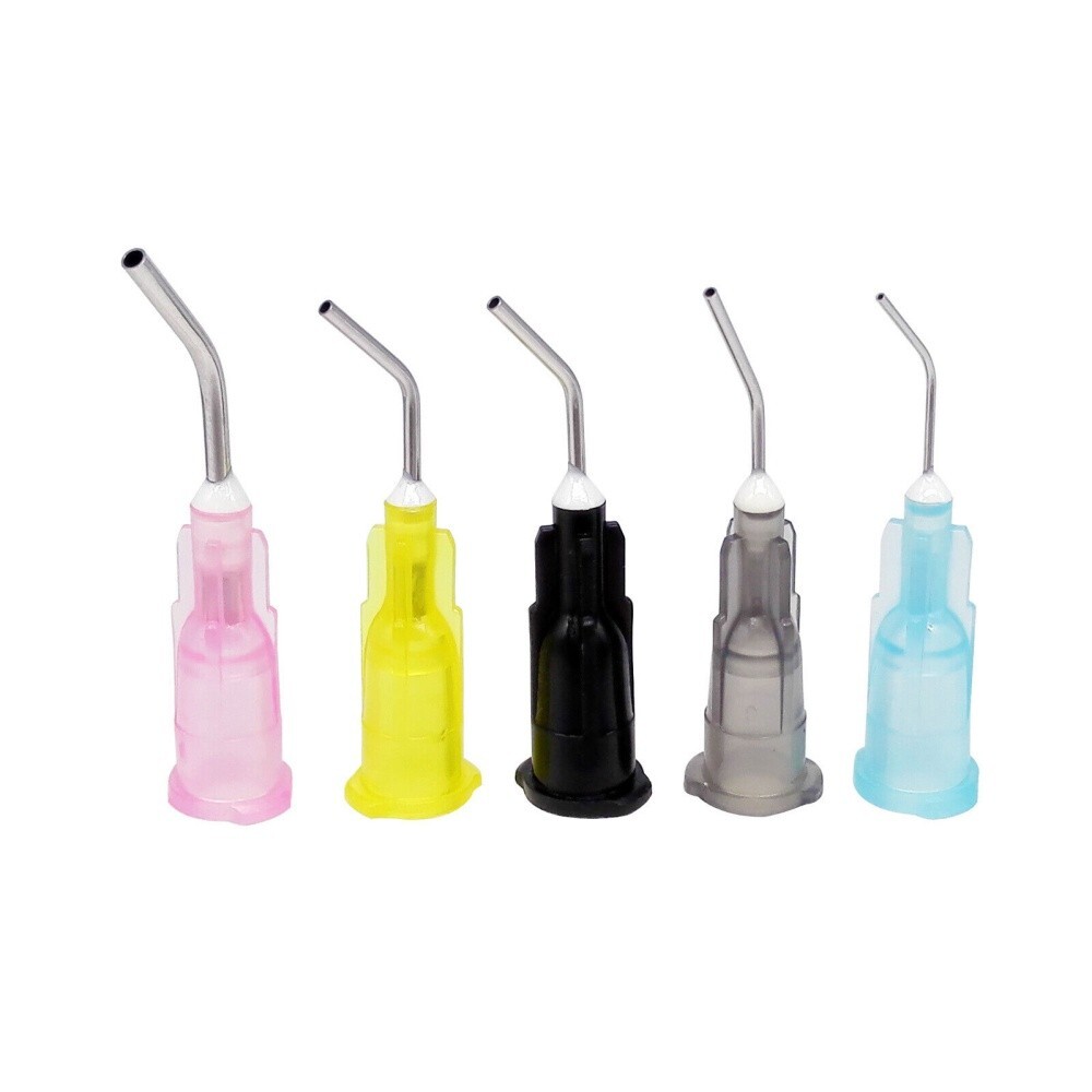 Dental Pre Bent Tip Etchant Needle Tips for Etch Gel Composite Flow Applicator