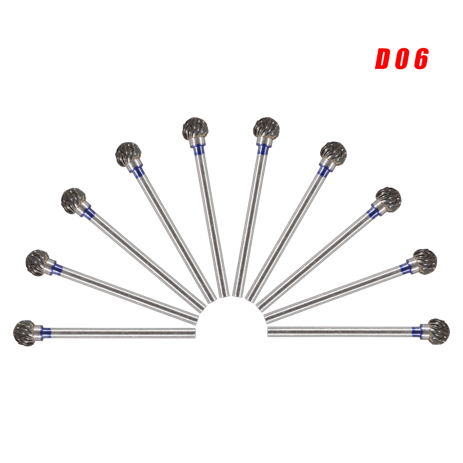 10pcs Dental Lab 2.35mm Tungsten Carbide Steel Burs Tooth Polishing Drills Tips