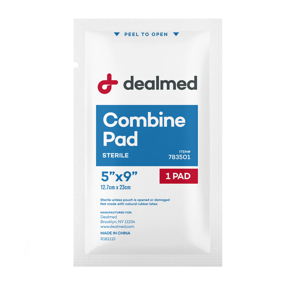 Dealmed Abdominal Combine Pads | Individually Wrapped, Absorbent, Latex-Free, No