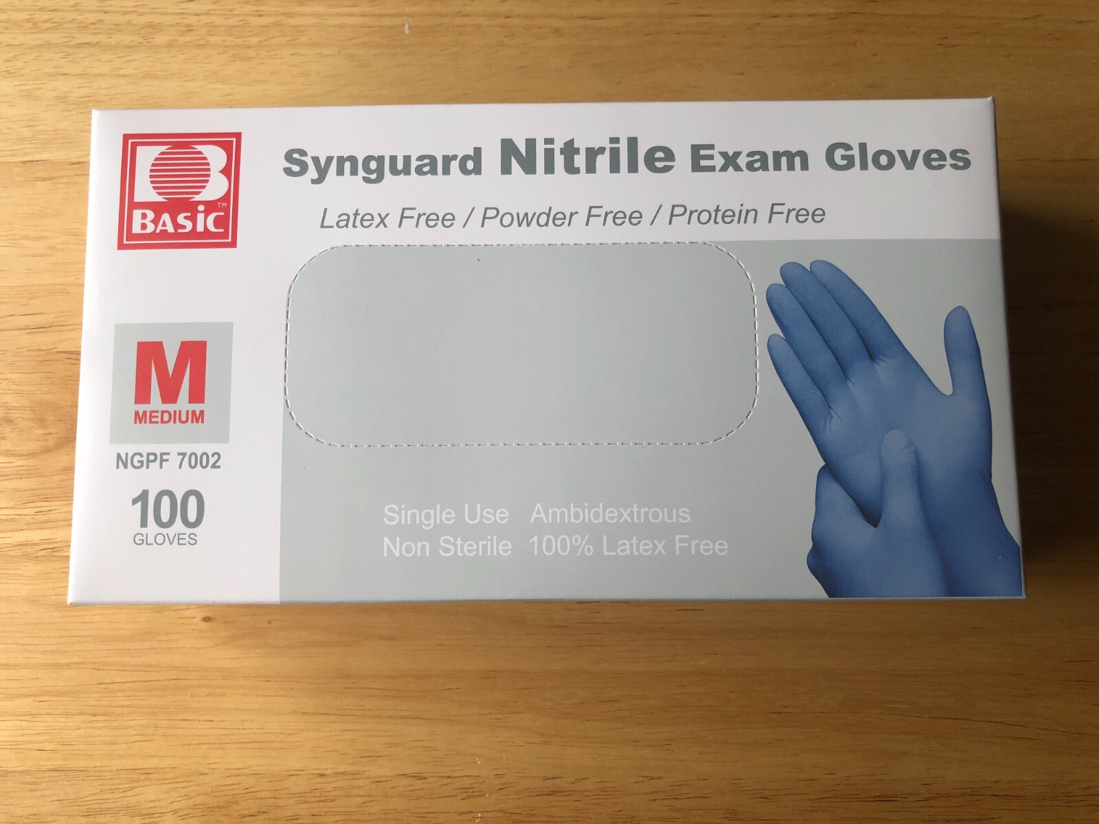 Basic Synguard Nitrile Exam Gloves 2 Boxes Medium