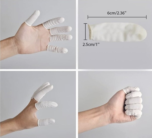 450 Medium Latex Finger Cots, Protective Covers for Nail Art, Lab Use & Crafting