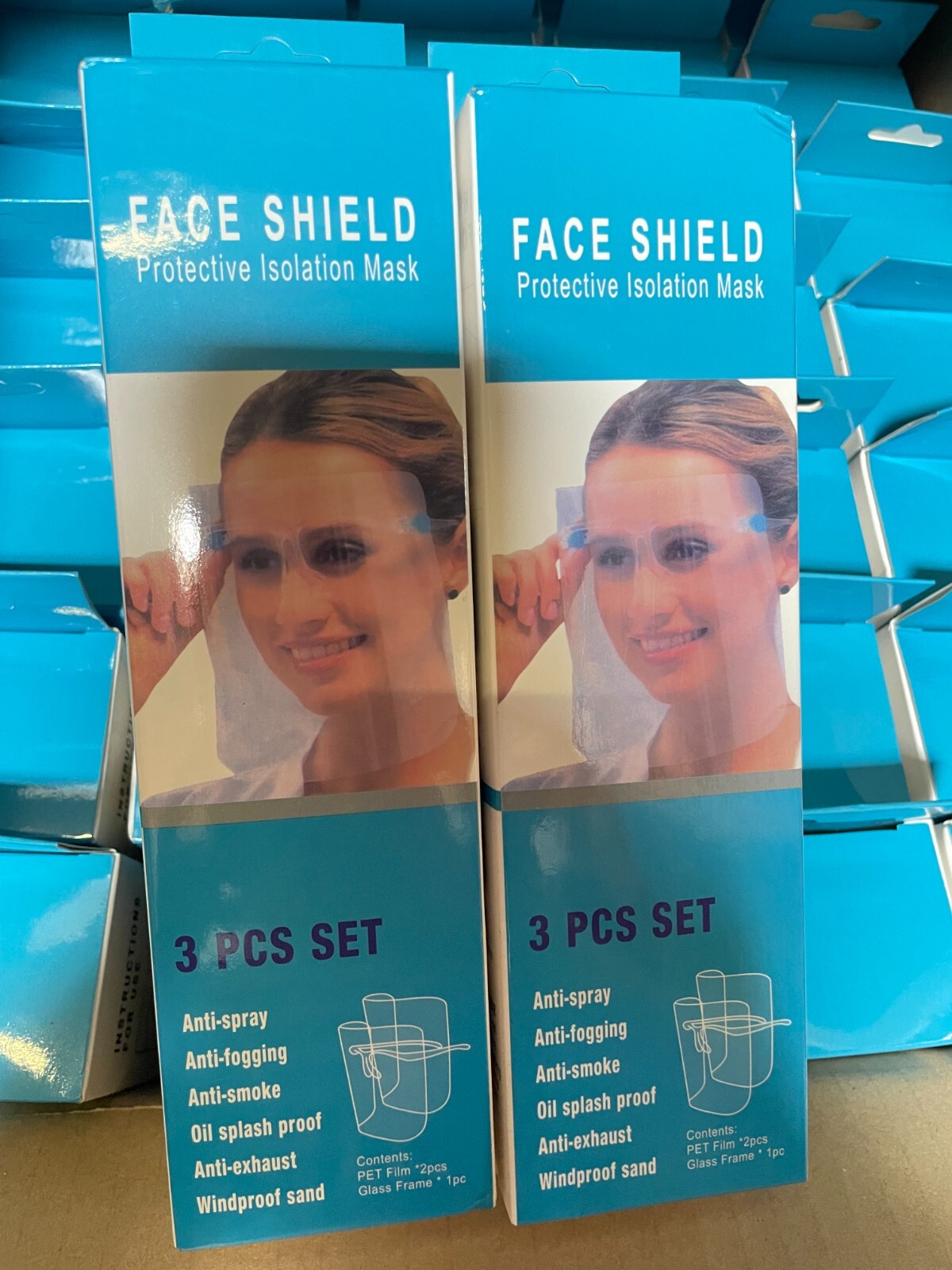 3 pcs set Face Shield Protective Isolation Masks, 2pk