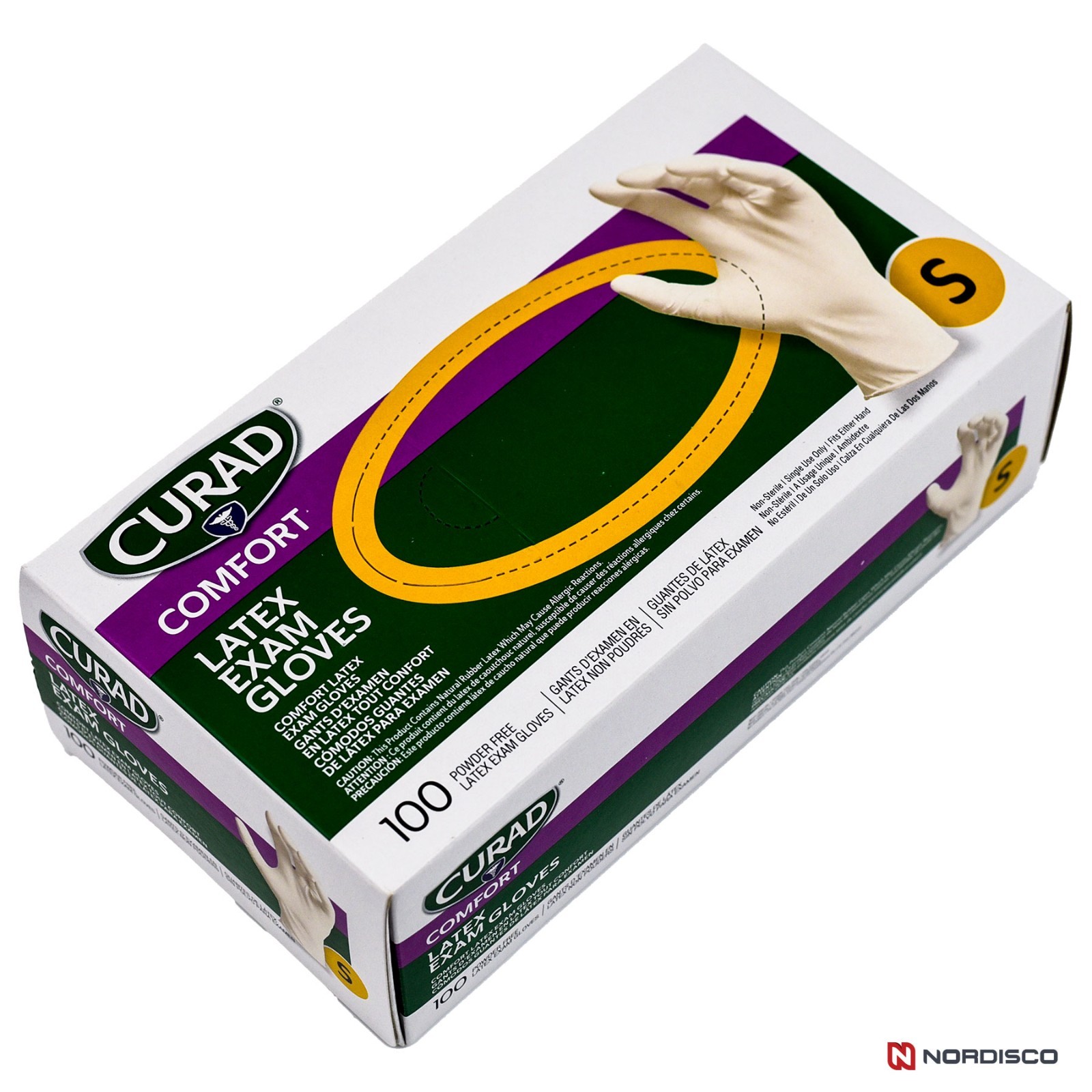 Curad CUR8104 Comfort Powder Free Latex Exam Gloves S Small
