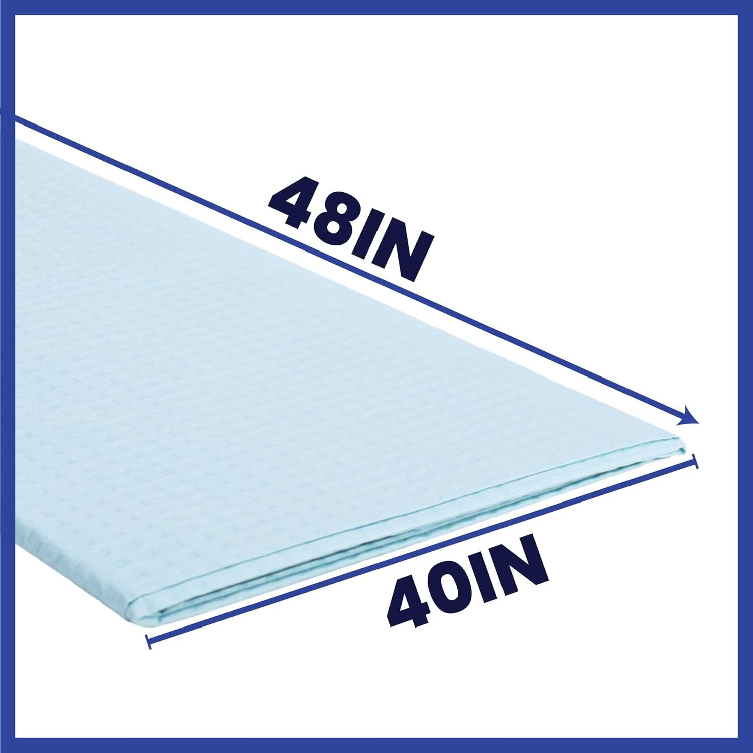 Disposable Drape Sheet, 40in x 48in, Blue Medical Procedure Sheet for Exam, Etc