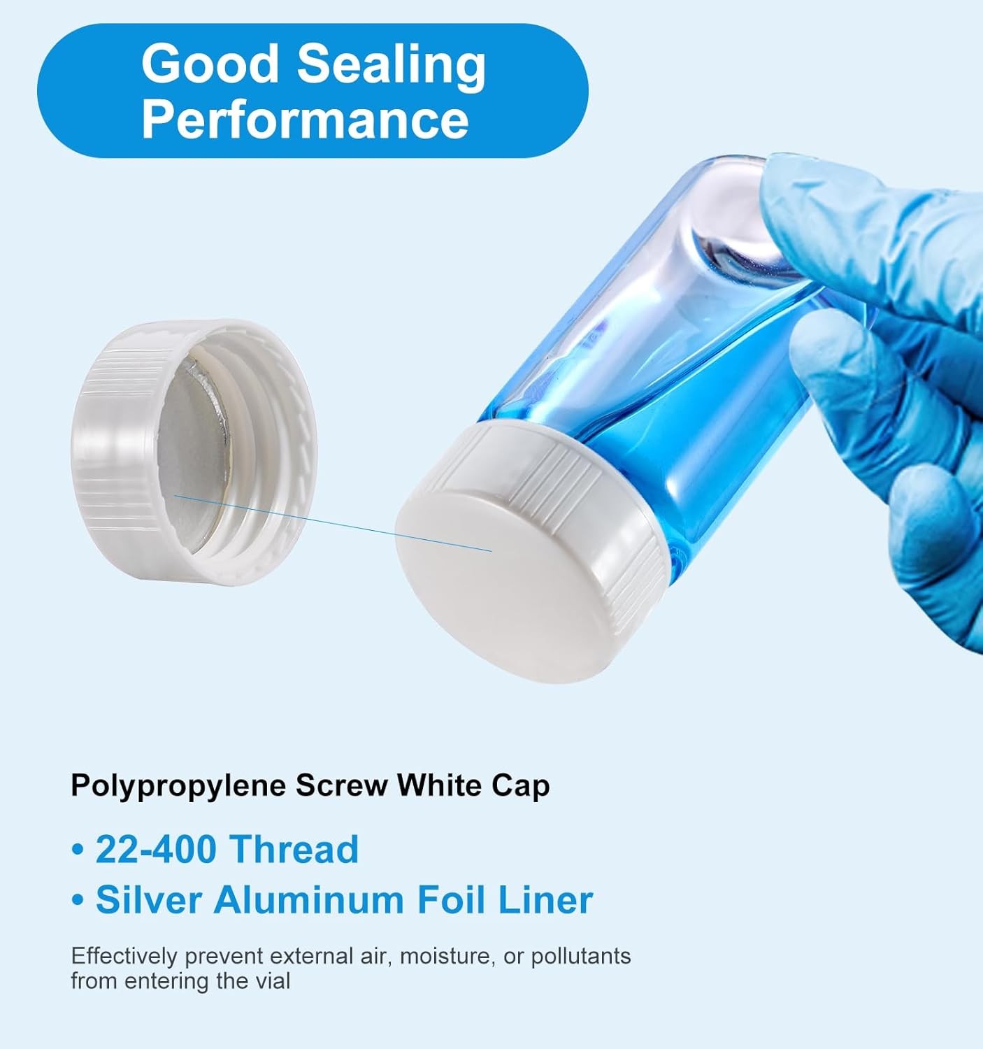 100/200/300/400/500/1000/2000/3000x 20mL Scintillation Vials Aluminum Foil Liner