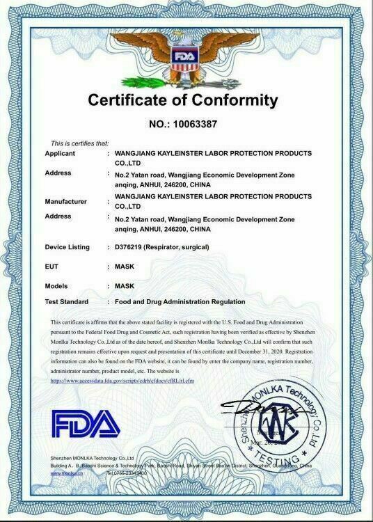 Individually Wrapp White KN95 Face Mask 5 Layer C.E Approval FFP2 95% Respirator