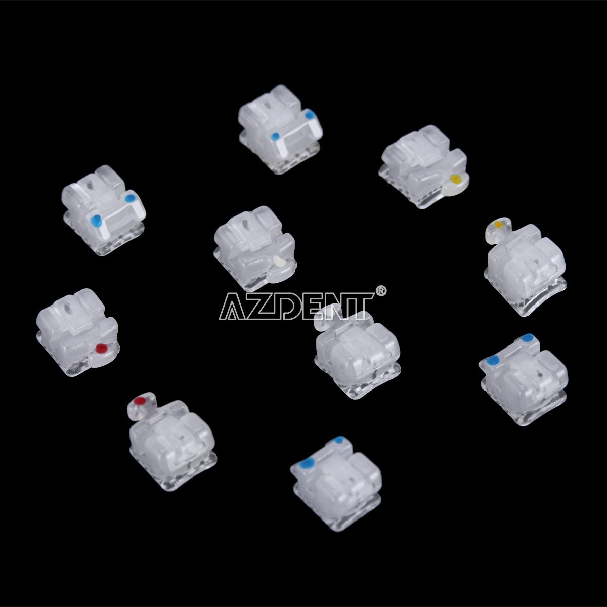Dental Orthodontic Self Ligating Clear Ceramic Brackets Braces MBT.022 Hooks 345
