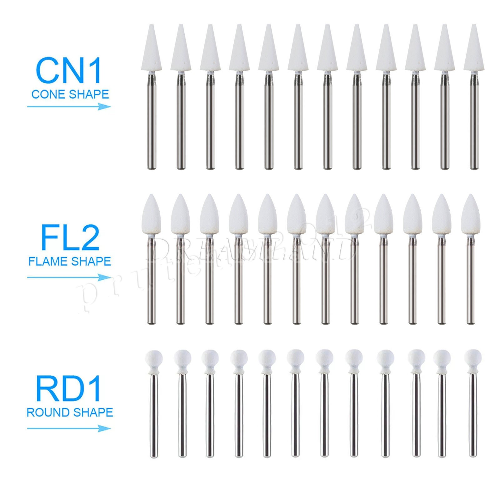 Dental Polishing Stone Flame Cone Shape FG Burs Drills Arkansas Stone
