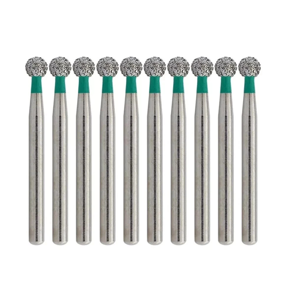10Pcs/Pack Dental Diamond Burs FG Round Ball 801/023C Coarse Grit High Speed