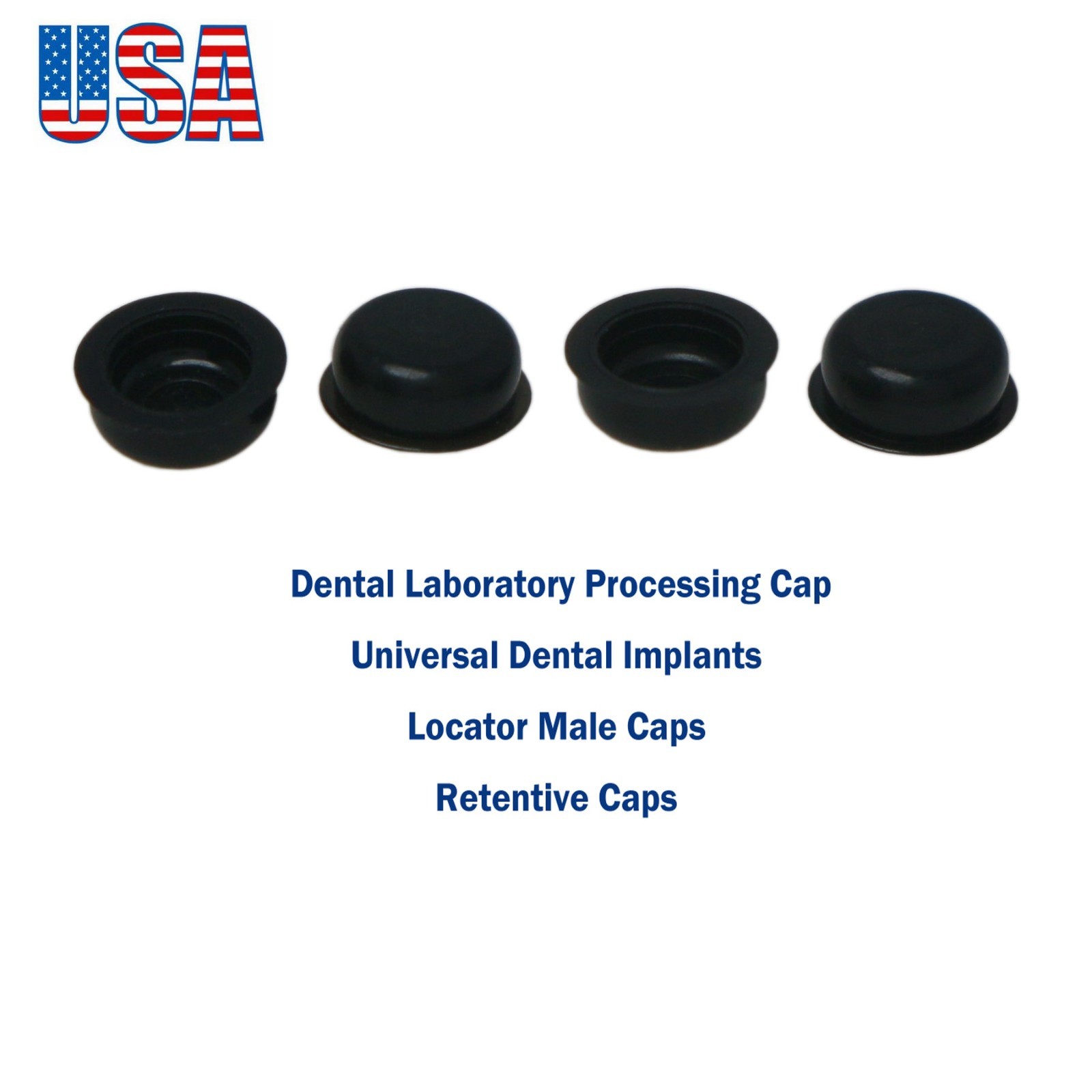 4Pcs Dental Overdenture Lab Grip Retention Processing Caps for Locator Abutments