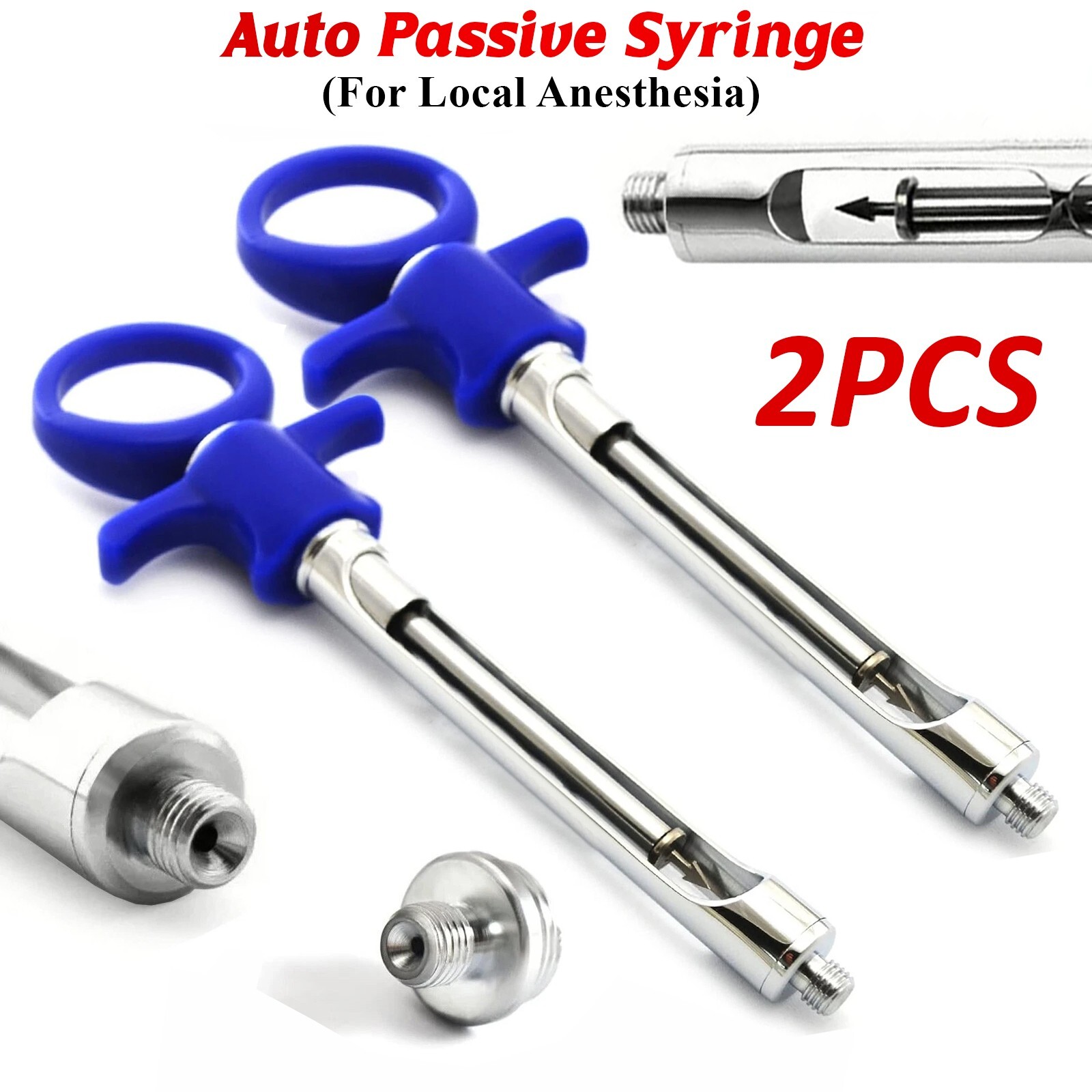 Professional Auto Passive Syringe 1.8ml Stainless Steel Self-Aspirating Syringe