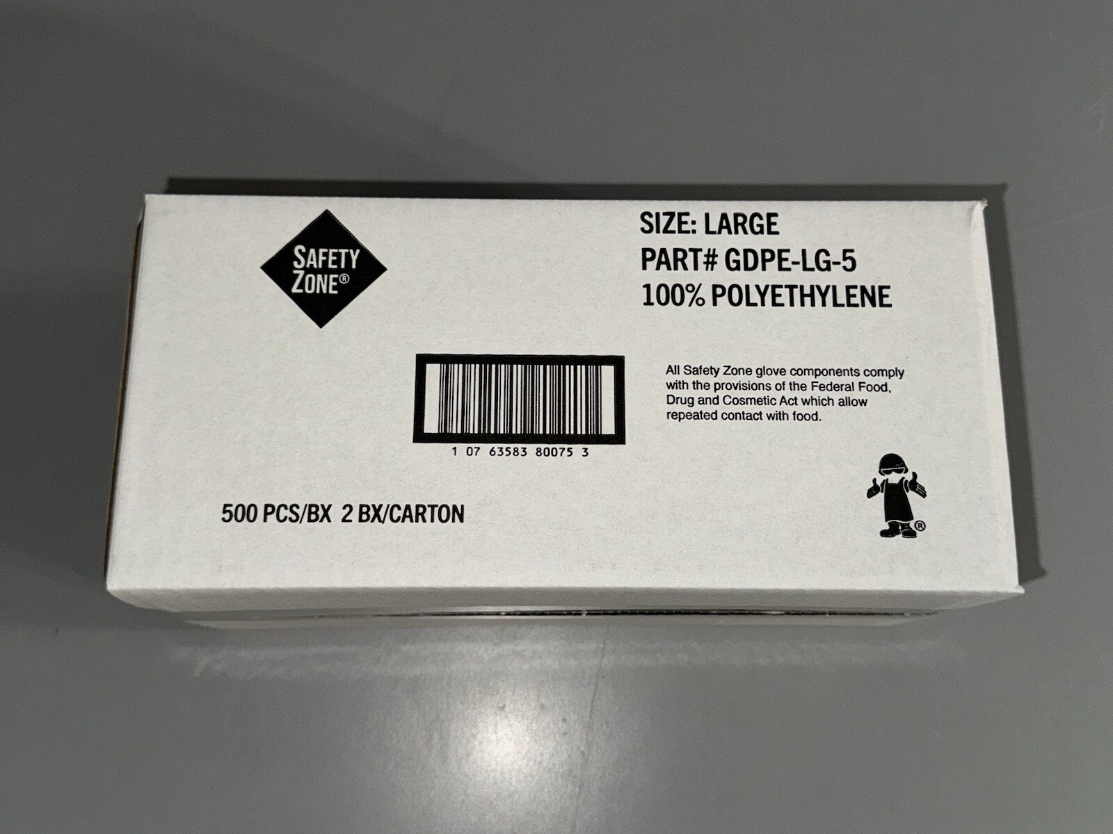 2000 Safety Zone Poly Gloves Size Large – 4 Boxes x 500