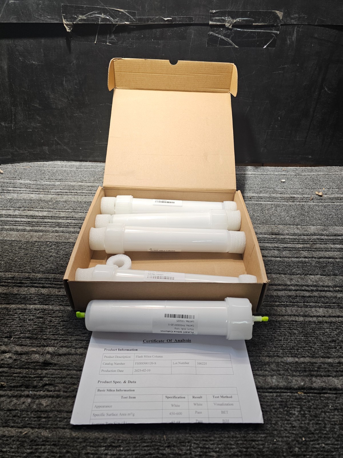 (QTY 5) Biosepur Screw-On Flash Silica Column 50um 60A 120g FHSS500120-S