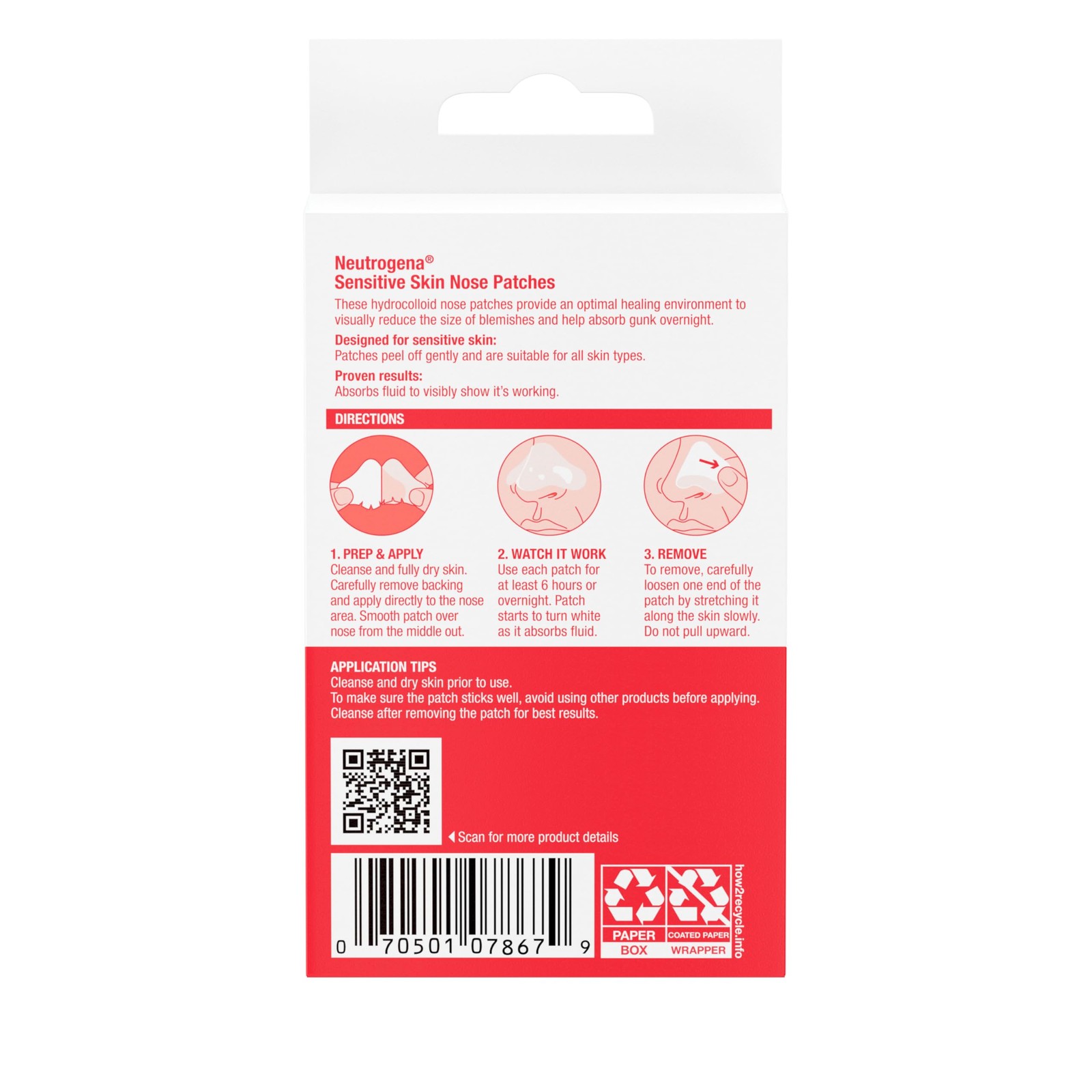 Neutrogena Nose Acne Patches For Sensitive Skin Hydrocolloid Acne Patches For