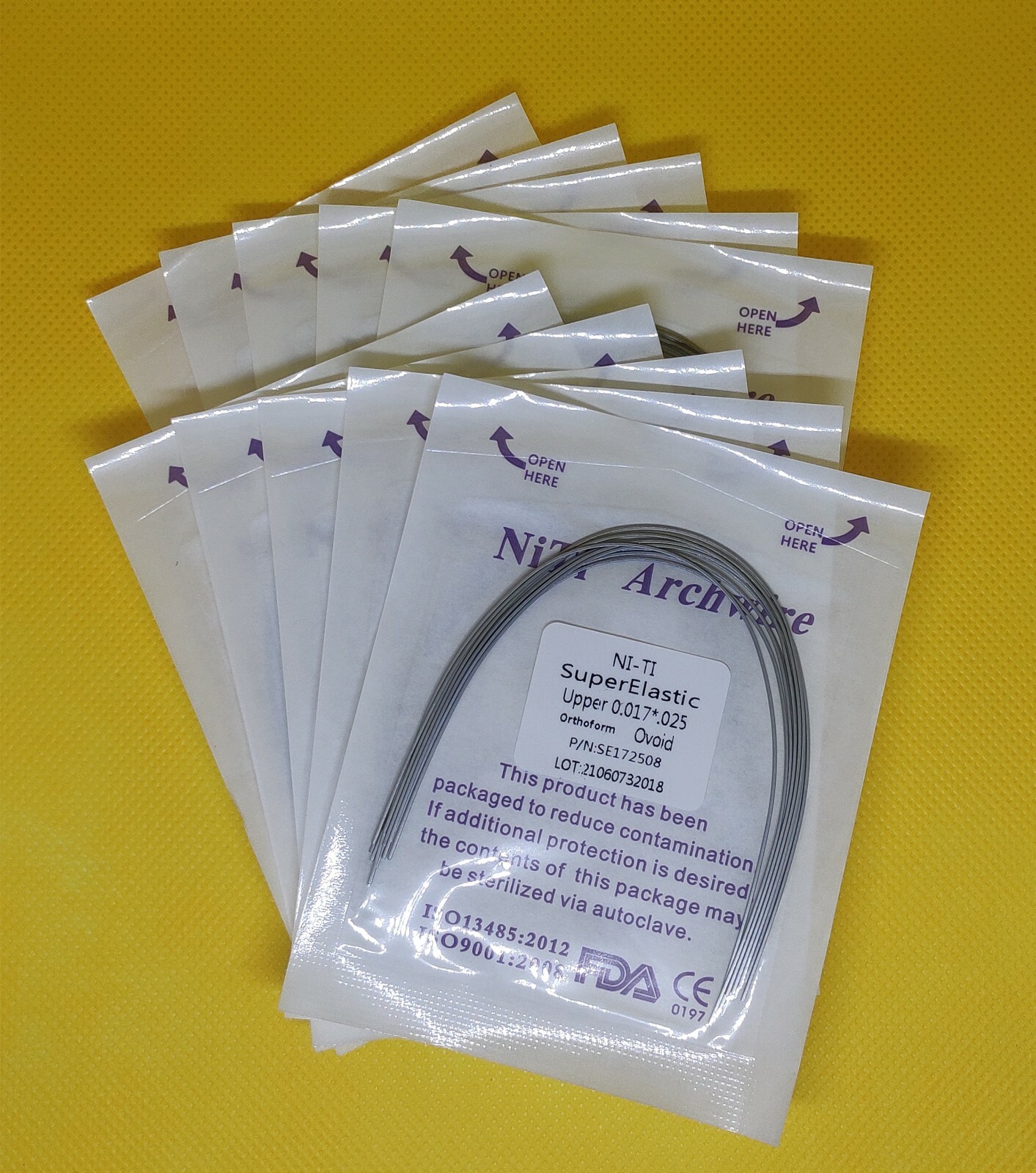 10 Packs Dental Super Elastic Arch Wires Orthodontic NITI Rectangular Ovoid Form