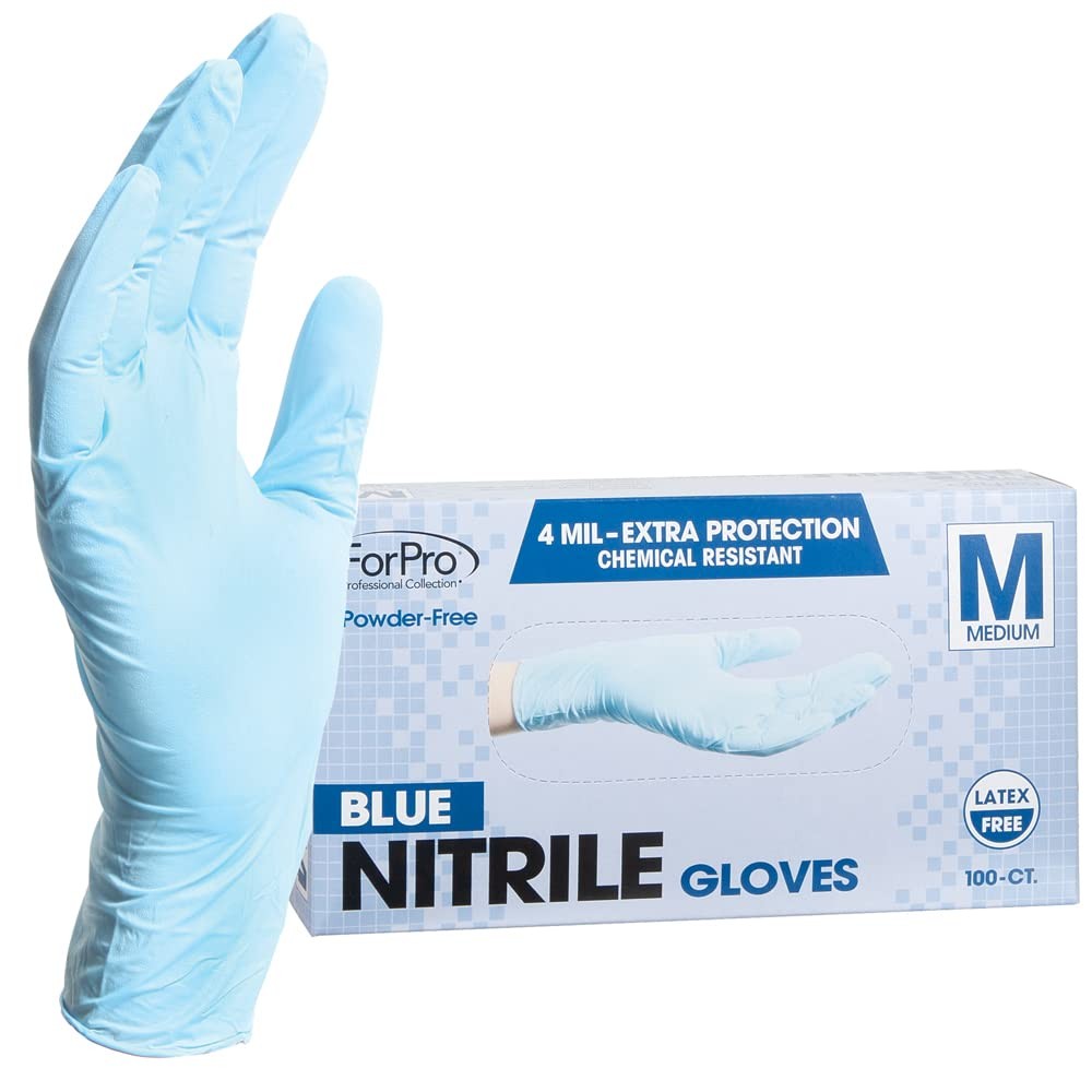 X Large Pack of 100 Blue Nitrile Gloves Food Safe Disposable Puncture Resistant