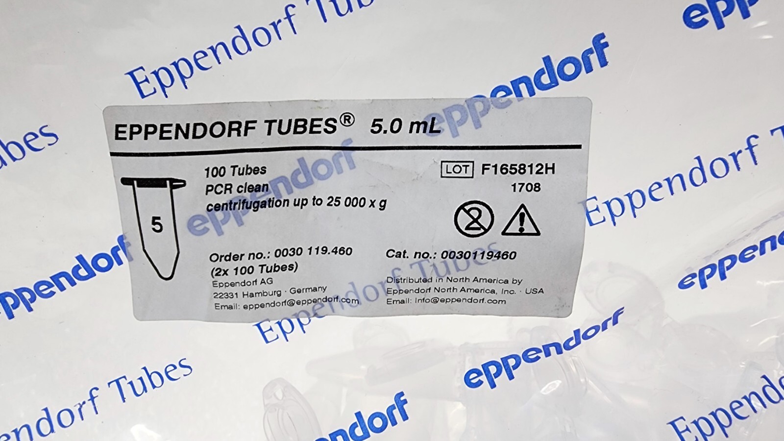 Eppendorf 0030119460 Conical Tubes 5 mL w/ snap cap PCR clean, 100 tube «BAG»