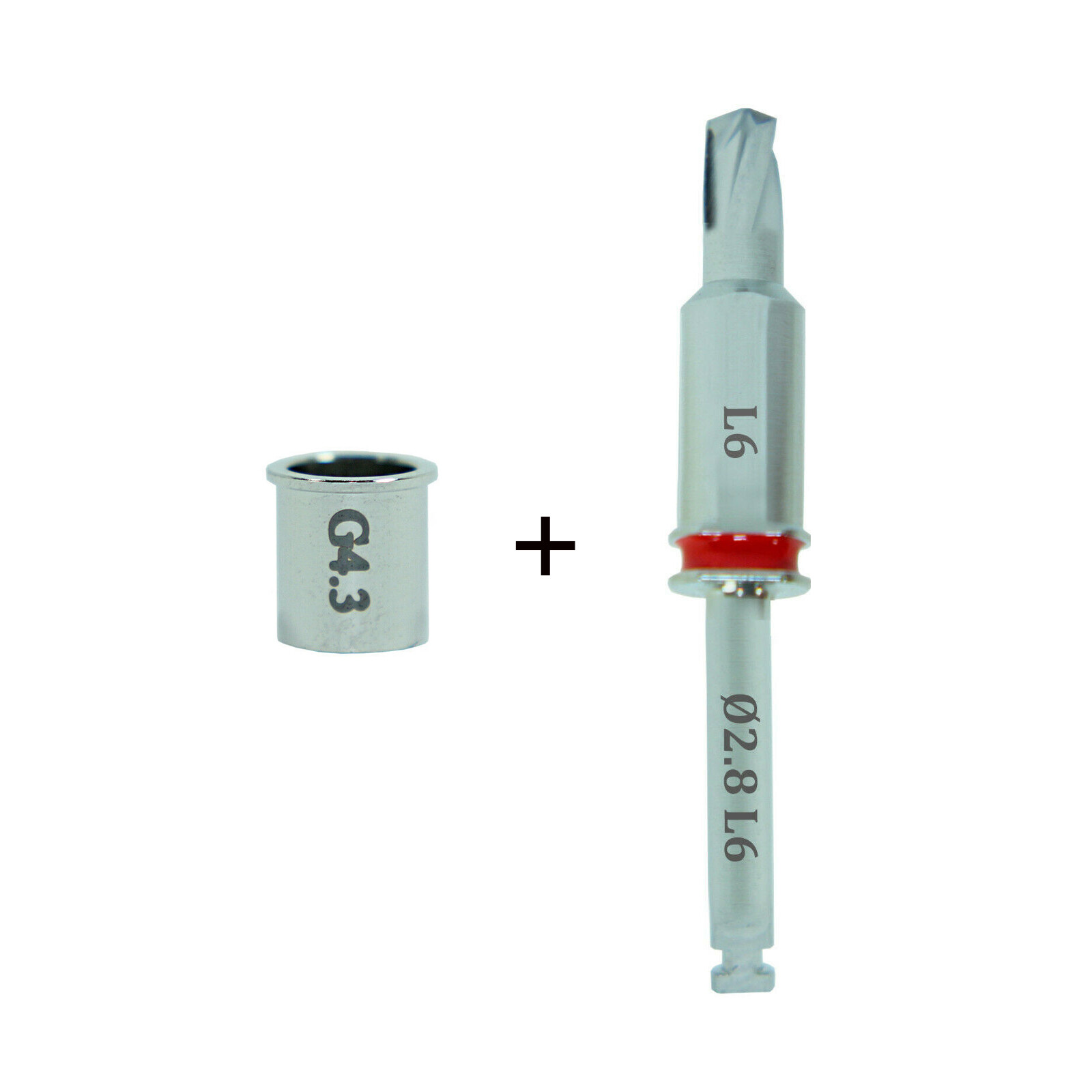 1x Dental Implant Stopper Drill & Surgical Sleeve External Irrigation Ø2.8mm
