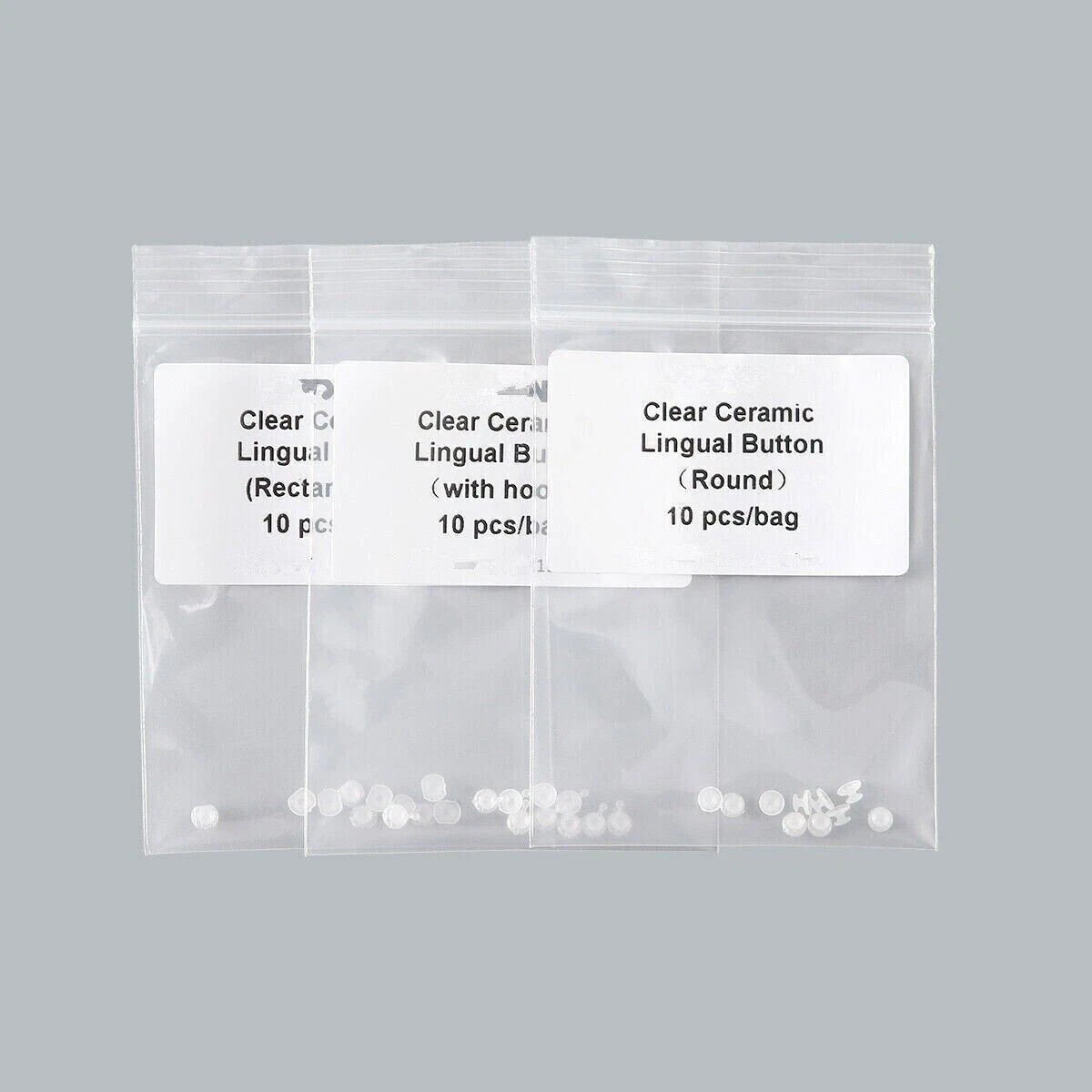 10 Pcs/Pack Dental Orthodontic Composite Ceramic Clear Lingual Button Bondable