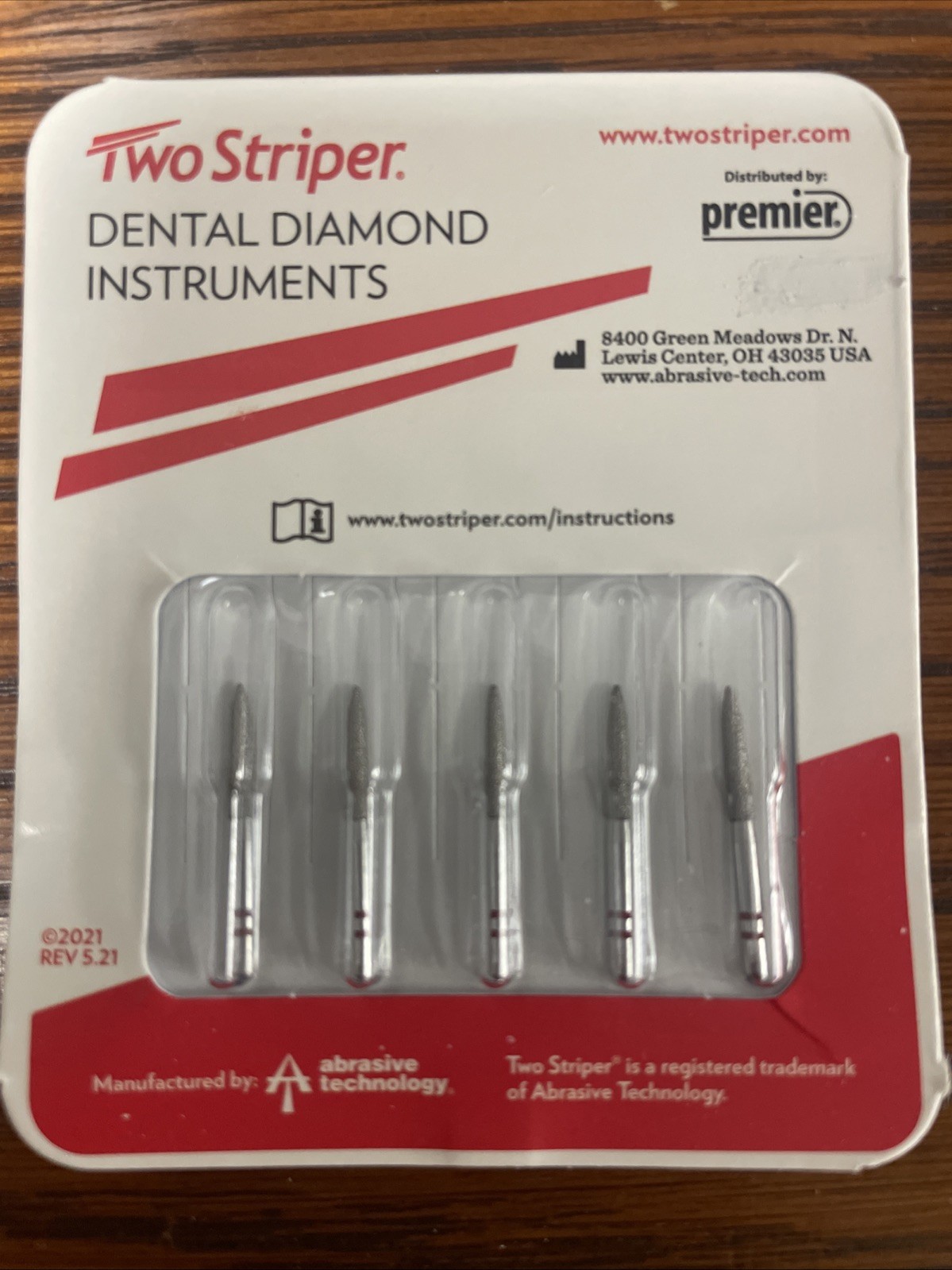 Premier Dental TWO STRIPER Diamond 270.9F – Interproximal Trimmer Burs 5/pk USA