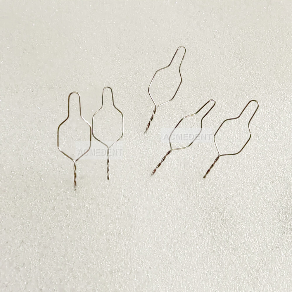 100Pcs Orthodontic Ligature Wires Short Kobayashi Bracket Dental Twist 0.010