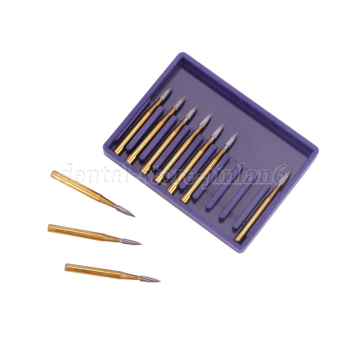 10 pcs Dental Tungsten Steel Carbide Burs FG 7902 for High Speed Handpiece