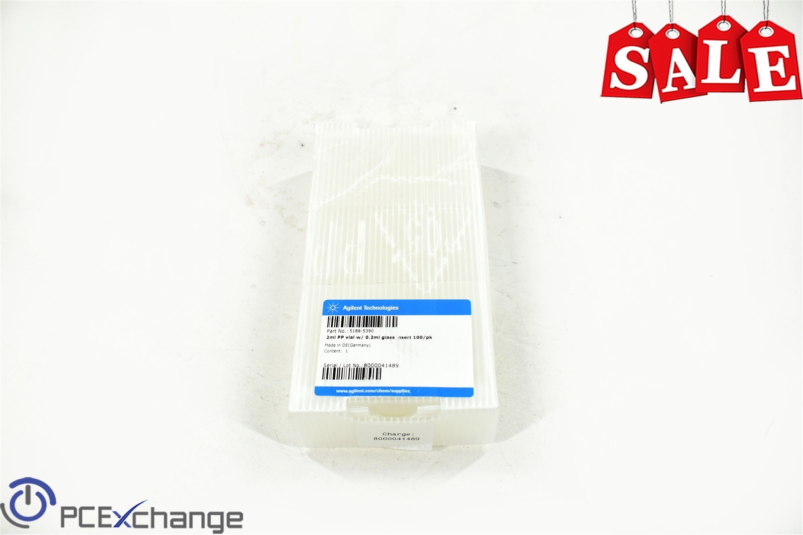 (100/Pk) AGILENT 250uL Polypropylene Vials w/ Glass Inserts 12x32mm GC LC