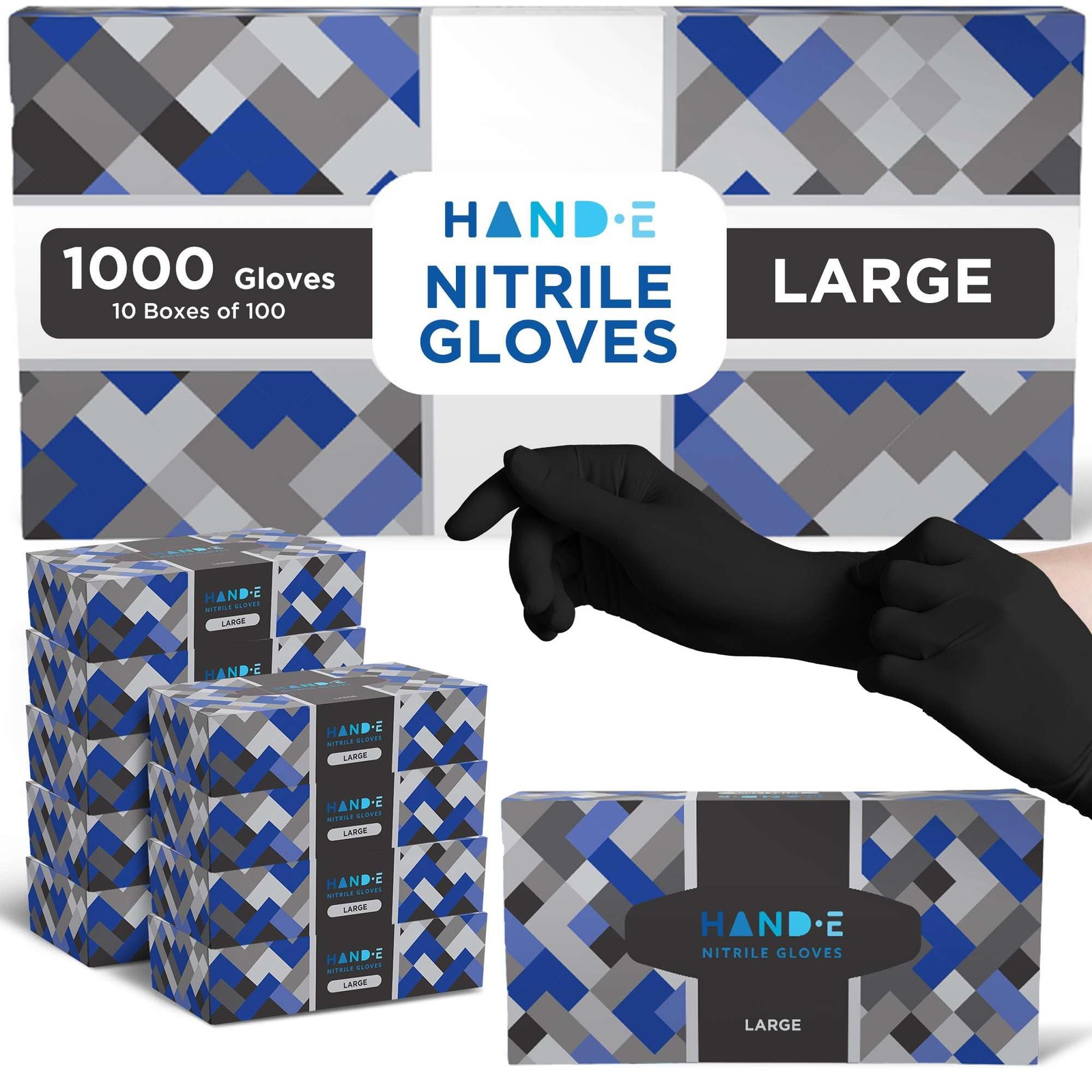 Black Disposable Nitrile Gloves Medium 1000 Count Case – Free, Surgical Exam,…