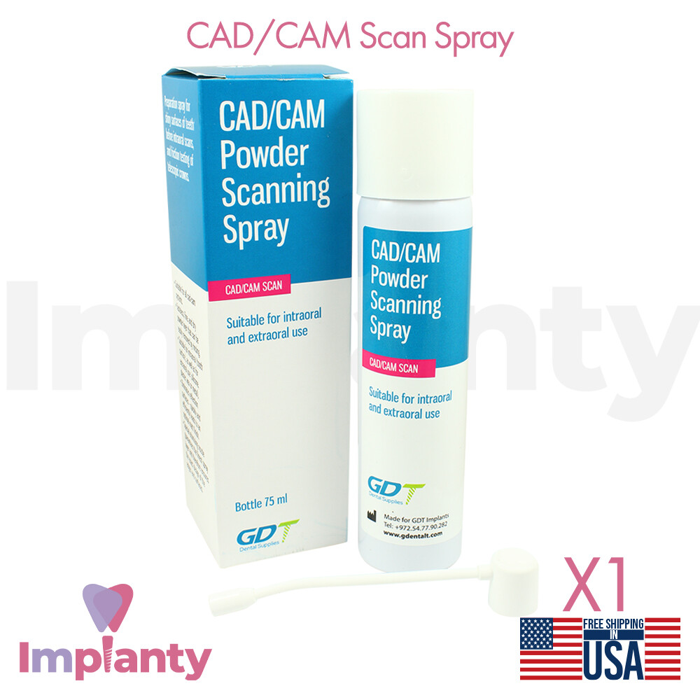 1x Dental CAD/CAM Powder Scanning Spray 75ml Efficient Water Soluble Dentistry