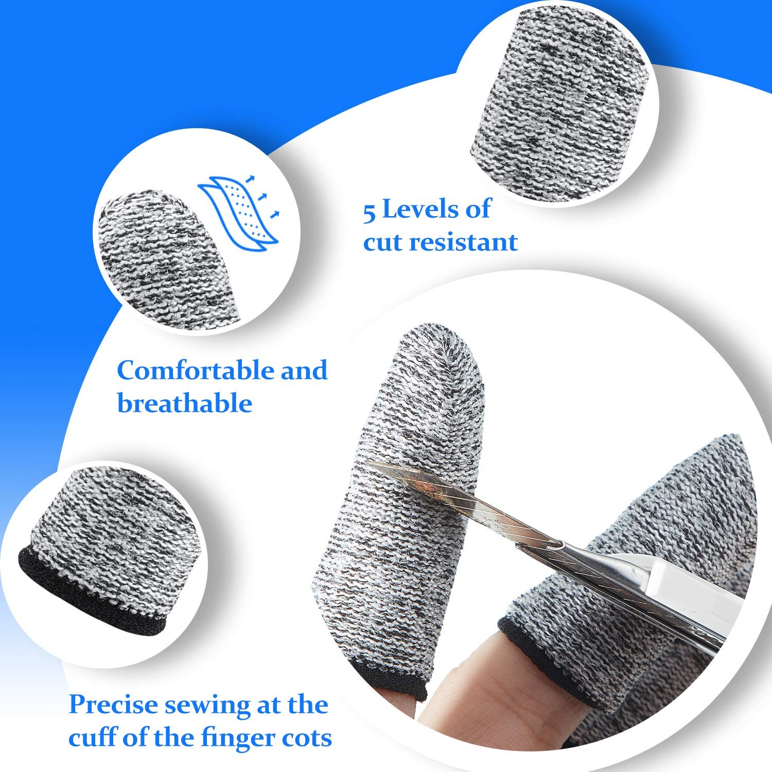20 Pcs Cut Resistant Finger Cots Protection Kitchen Safety Guards