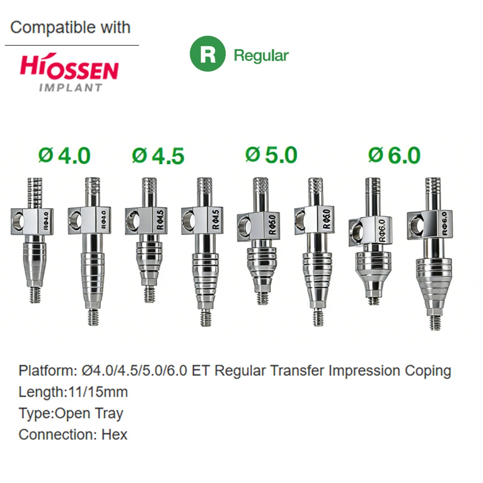 Hiossen Implant System Zest Locator Healing Transfer Abutment Impressions Analog