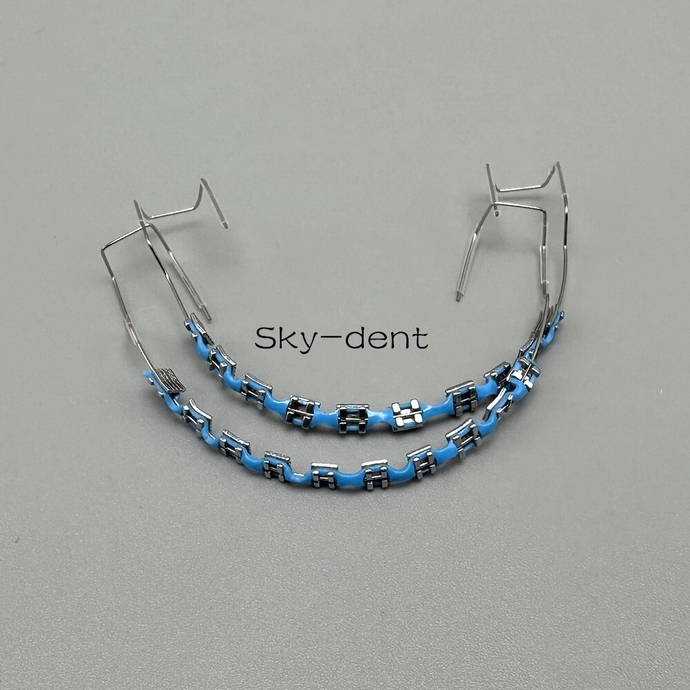 2Pcs/Pack Temporary Tooth Decoration with Metal Bracket Orthodontic Power Chains