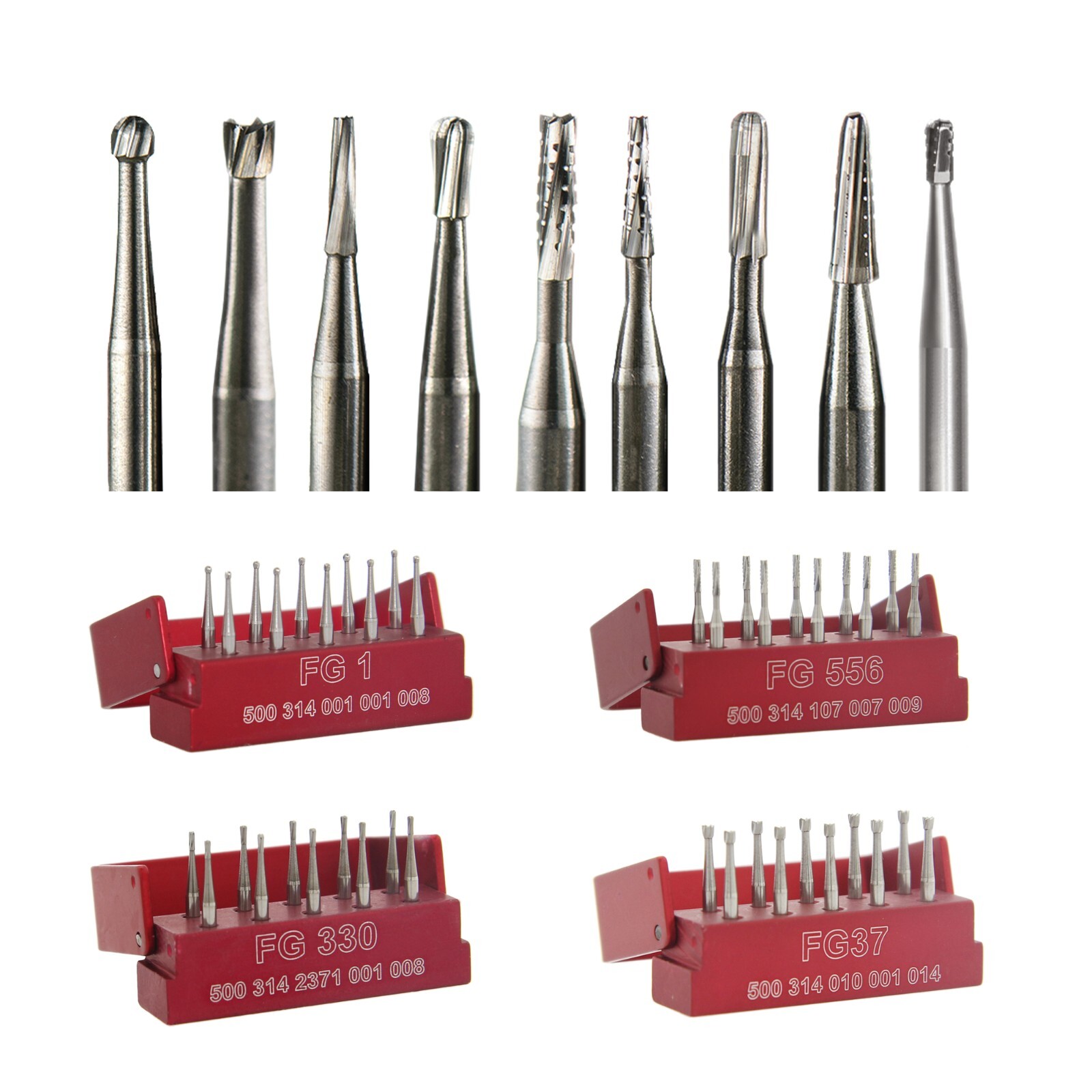 SBT Dental Tungsten Carbide Bur Friction Grip FG for High Speed Handpiece Block
