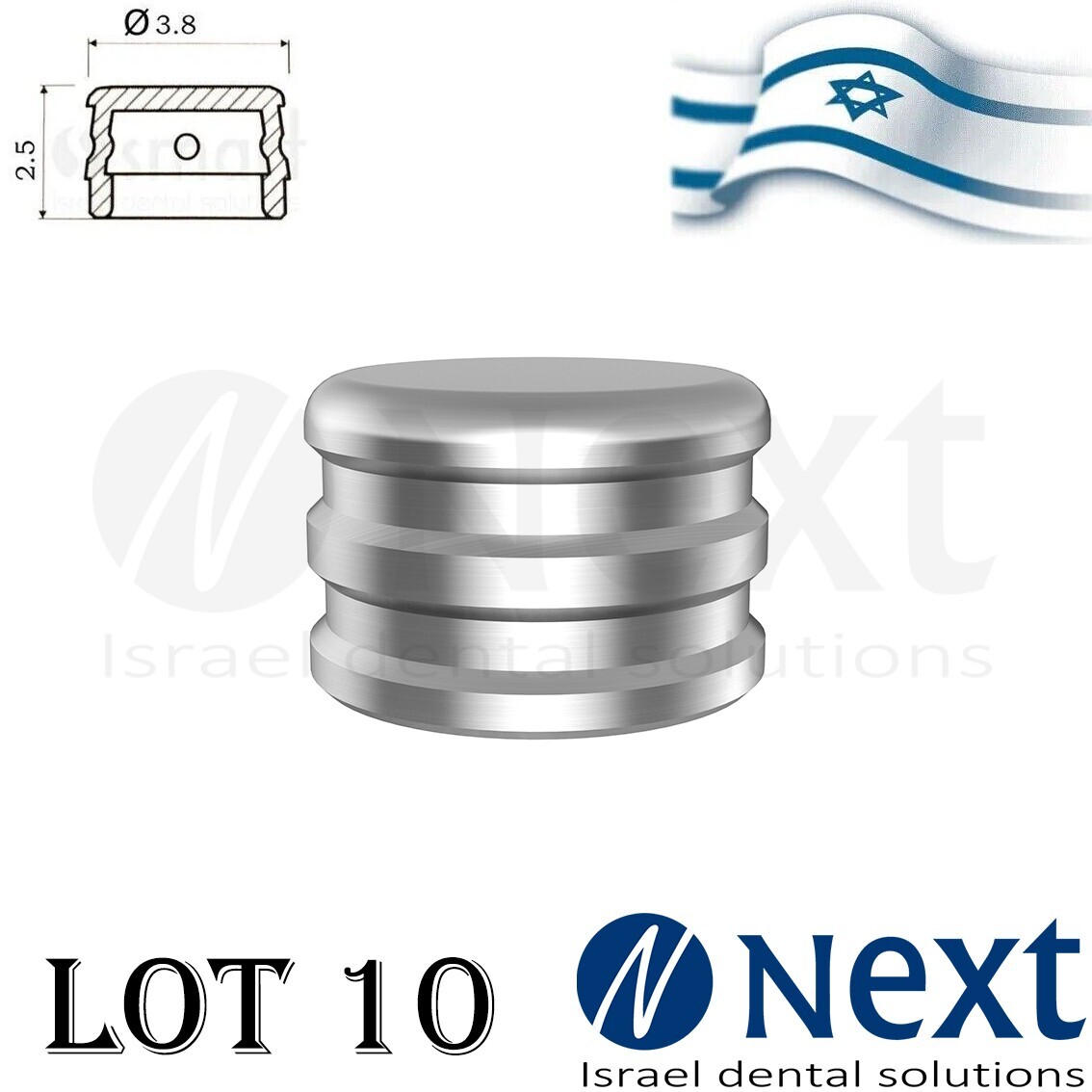 Lot x 10 Ball attachment 1.8 mm metal titanium cap housing micro