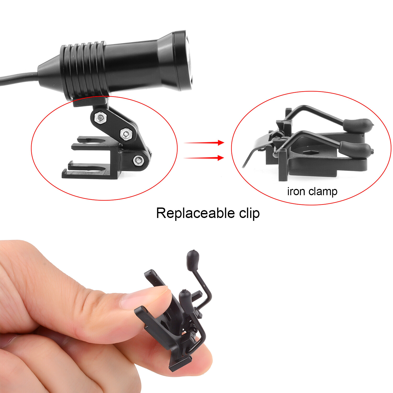 Dental 5W Headlight LED Lamp High Power+Two Clips for Magnifier Loupe DY-009 CE