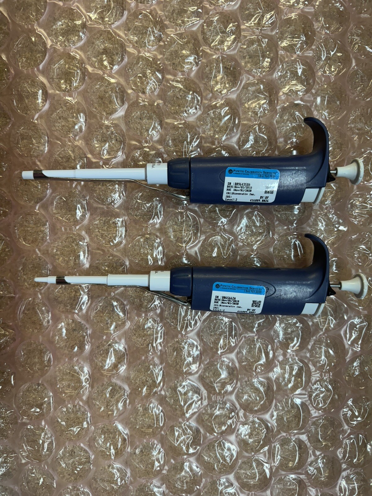 2 x Rainin LTS Pipete L2 0.1-2ul L200 20-200ul LOT 2 Pipette