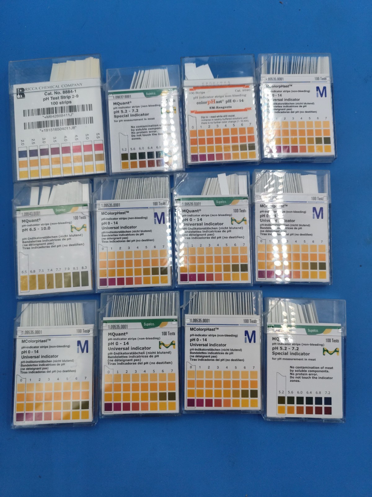 Lot Of pH Testing Paper Strips Indicator Millipore Supelco Etc