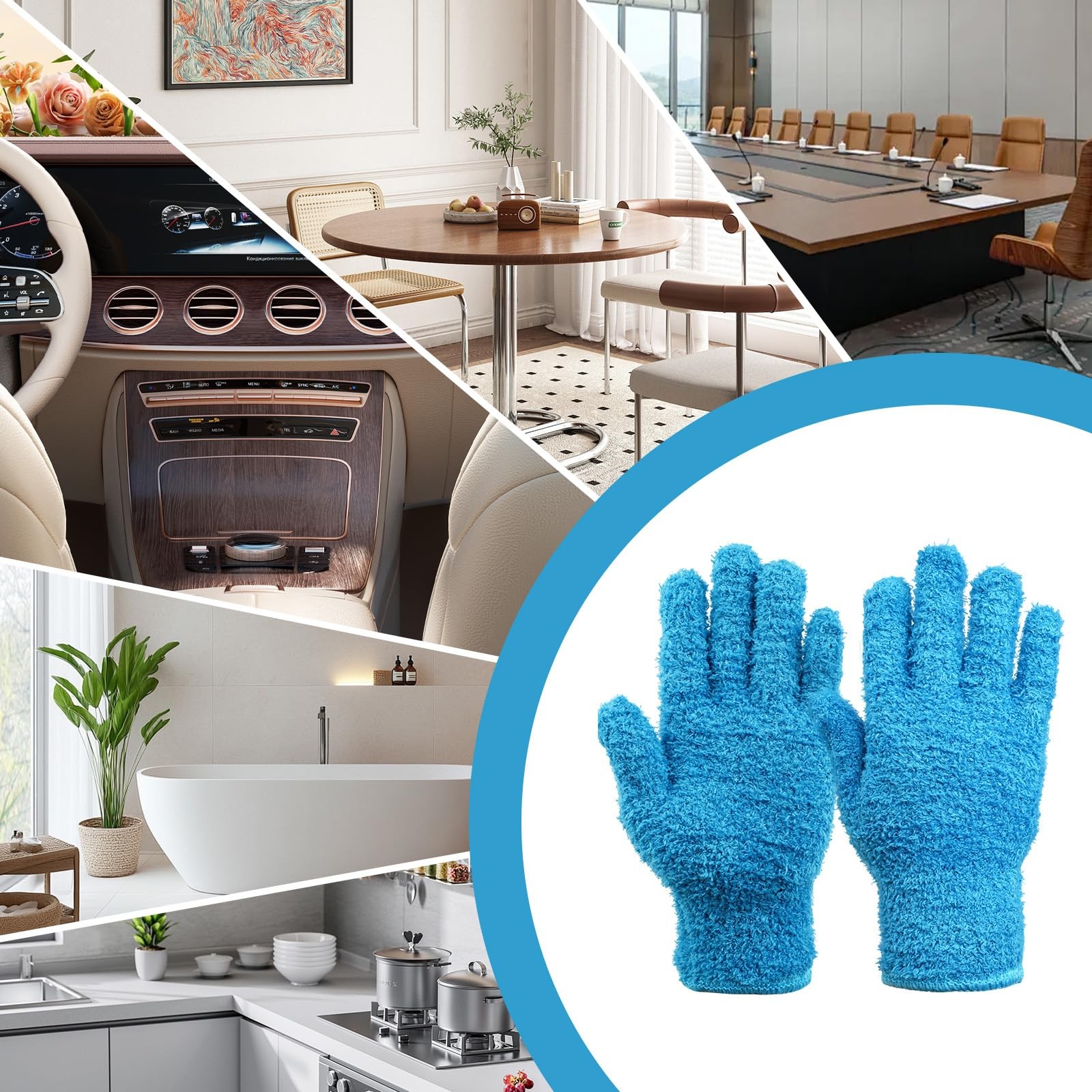 Microfiber Gloves for Plants,4Pairs Reusable Plant Gloves Dusting Washable Mi…