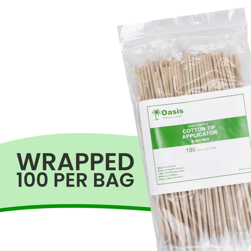 Cotton-Tipped Applicators, 6″ Length, 1000/Box