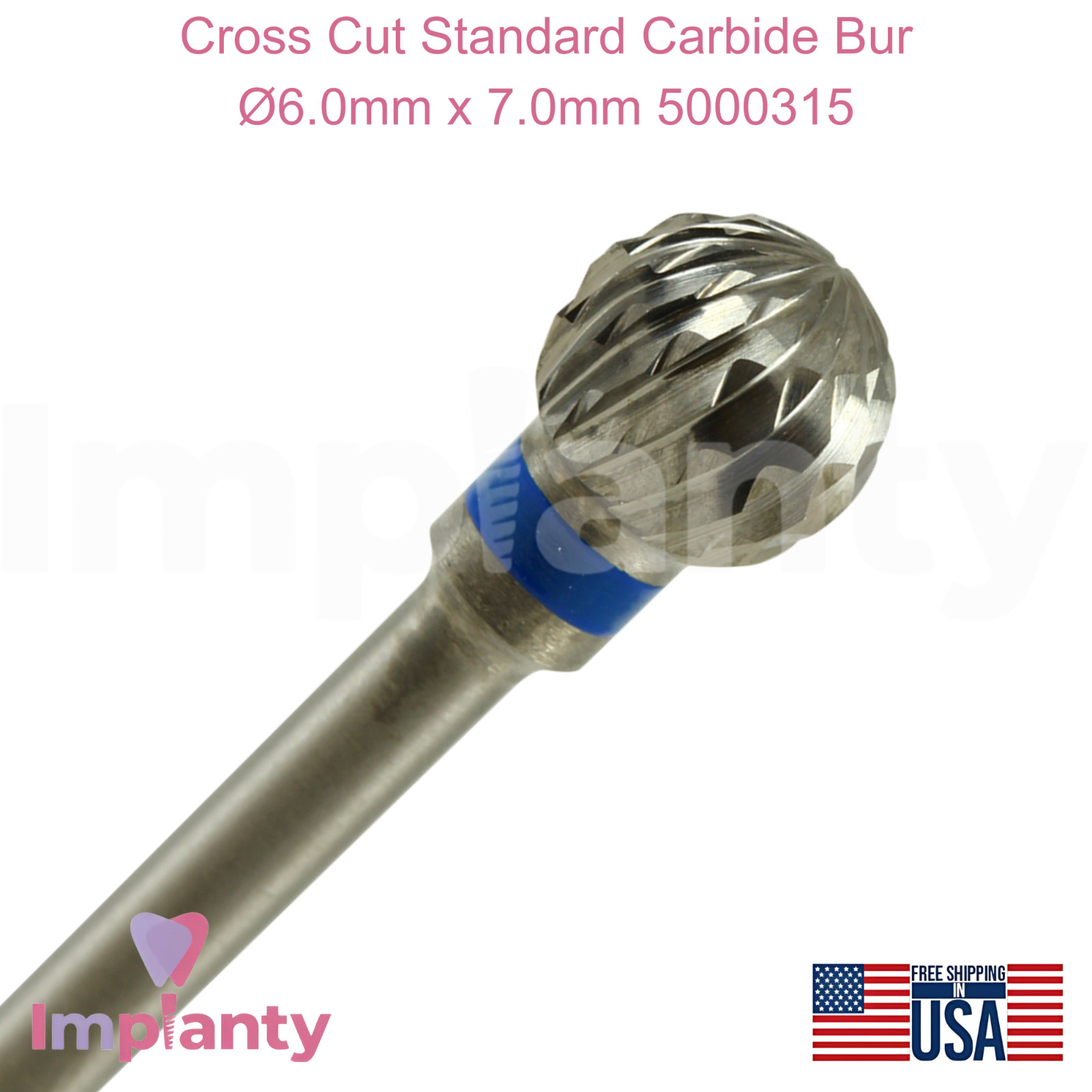 Cross Cut Standard Grit Carbide Dental Bur Ø6.0mm x 7.0mm 5000315 Dentistry Tool