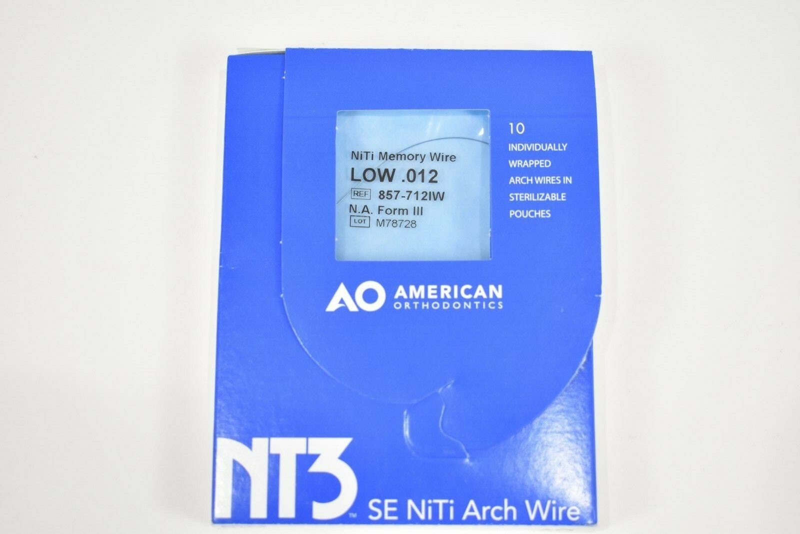 Orthodontic Dental Arch Wire Lower .012 SE NiTi REF 857-7121W Form III