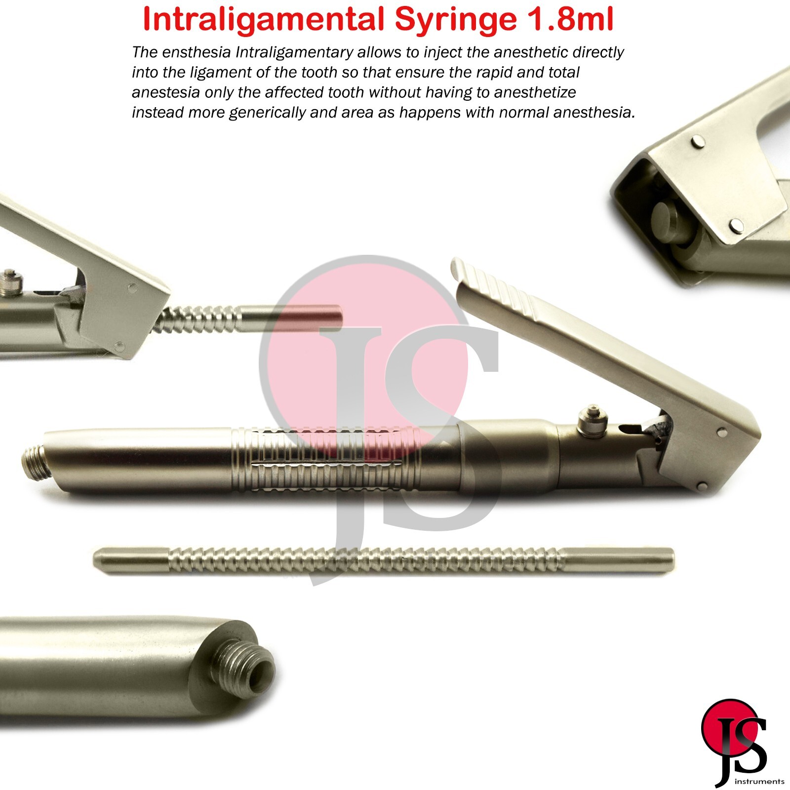 Intraligamental Syringe Anesthetic Dental Implant Instruments Surgical 1.8ml Lab