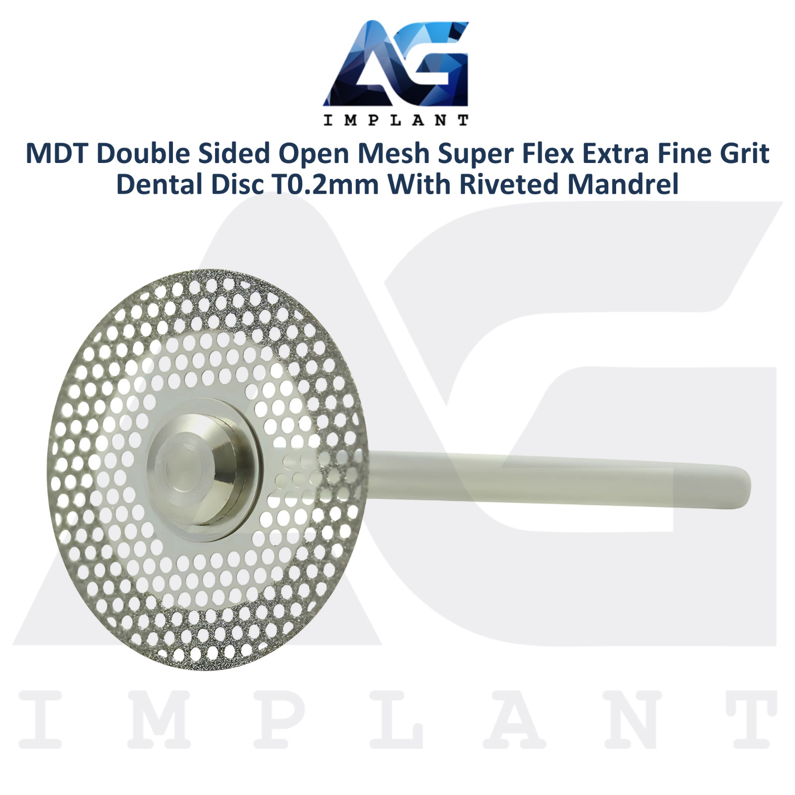 MDT Double Sided Open Mesh Dental Diamond Coated Disc Extra Fine T0.2mm Riveted