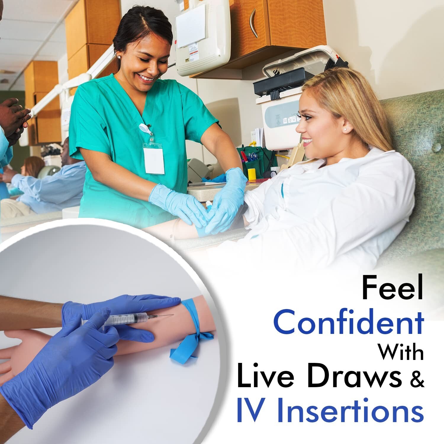 Realistic Phlebotomy Practice Kit with Online IV Training for Healthcare Pros