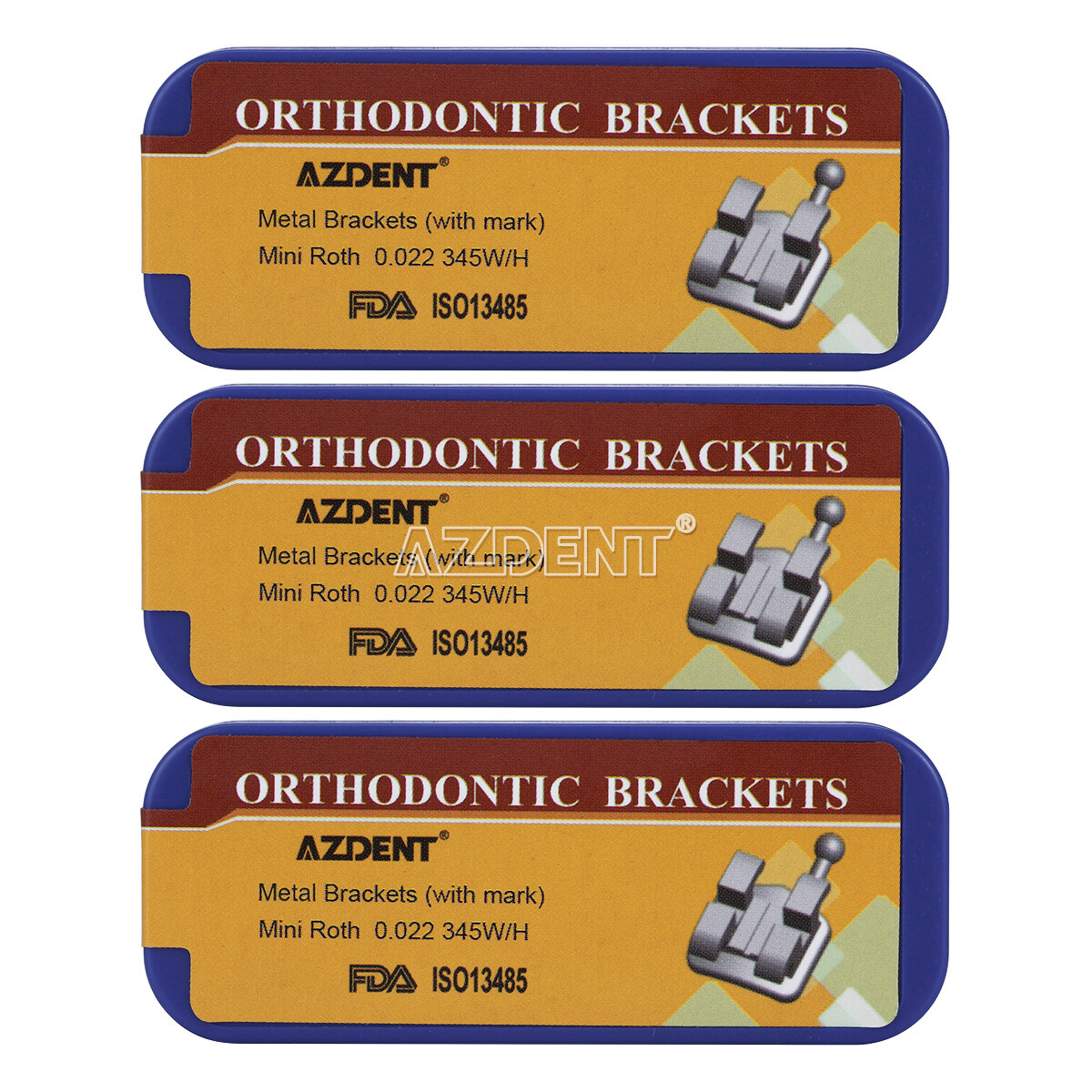 AZDENT Dental Orthodontic Bracket Braces MIM/Split mini Roth.022 345with hook