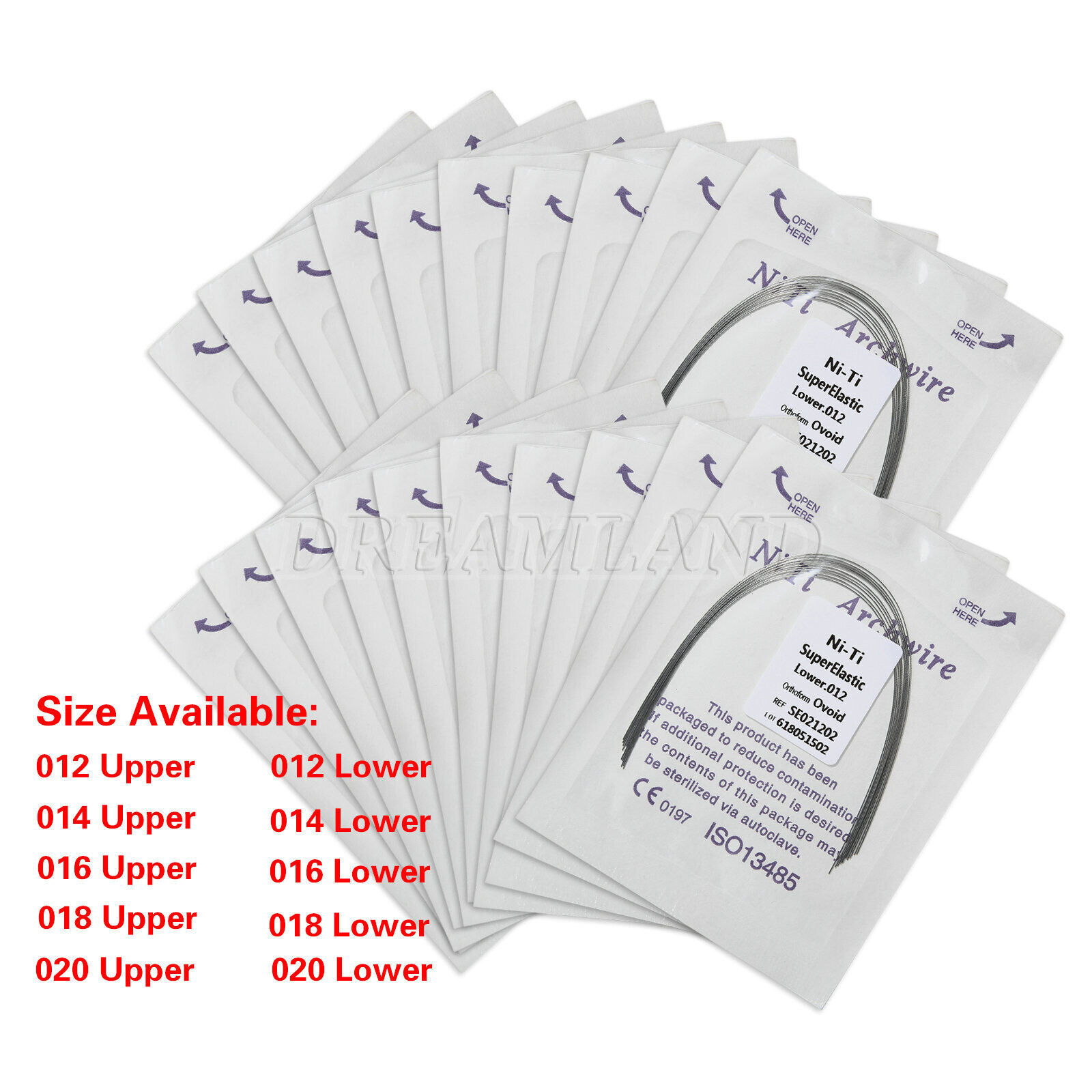 10-1000pcs Super Elastic Niti Round Arch Wires Ovoid for Bracket Braces Dental