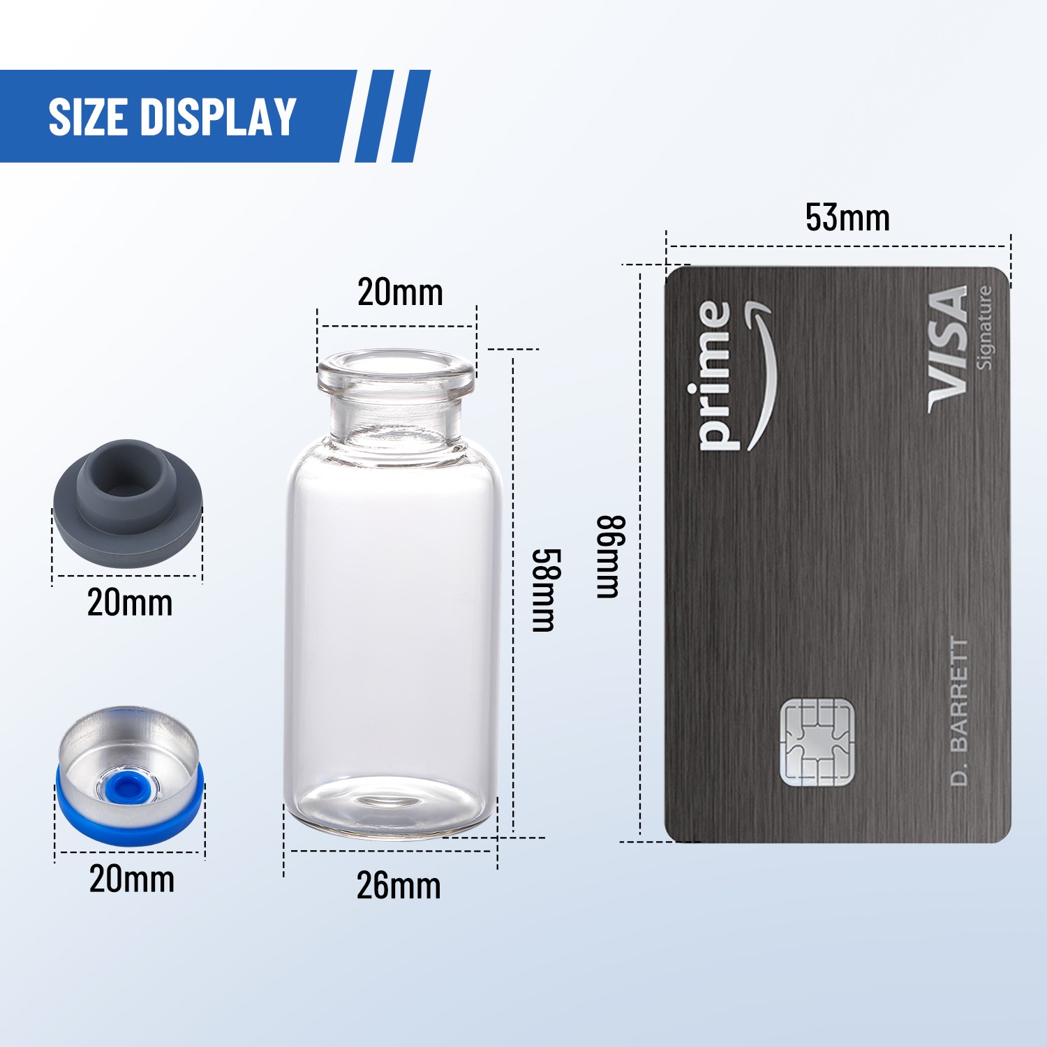 1000x 2/3/5/10/20ml Empty Sample Vials 20mm Crimp Top Headspace Lab Glass Bottle